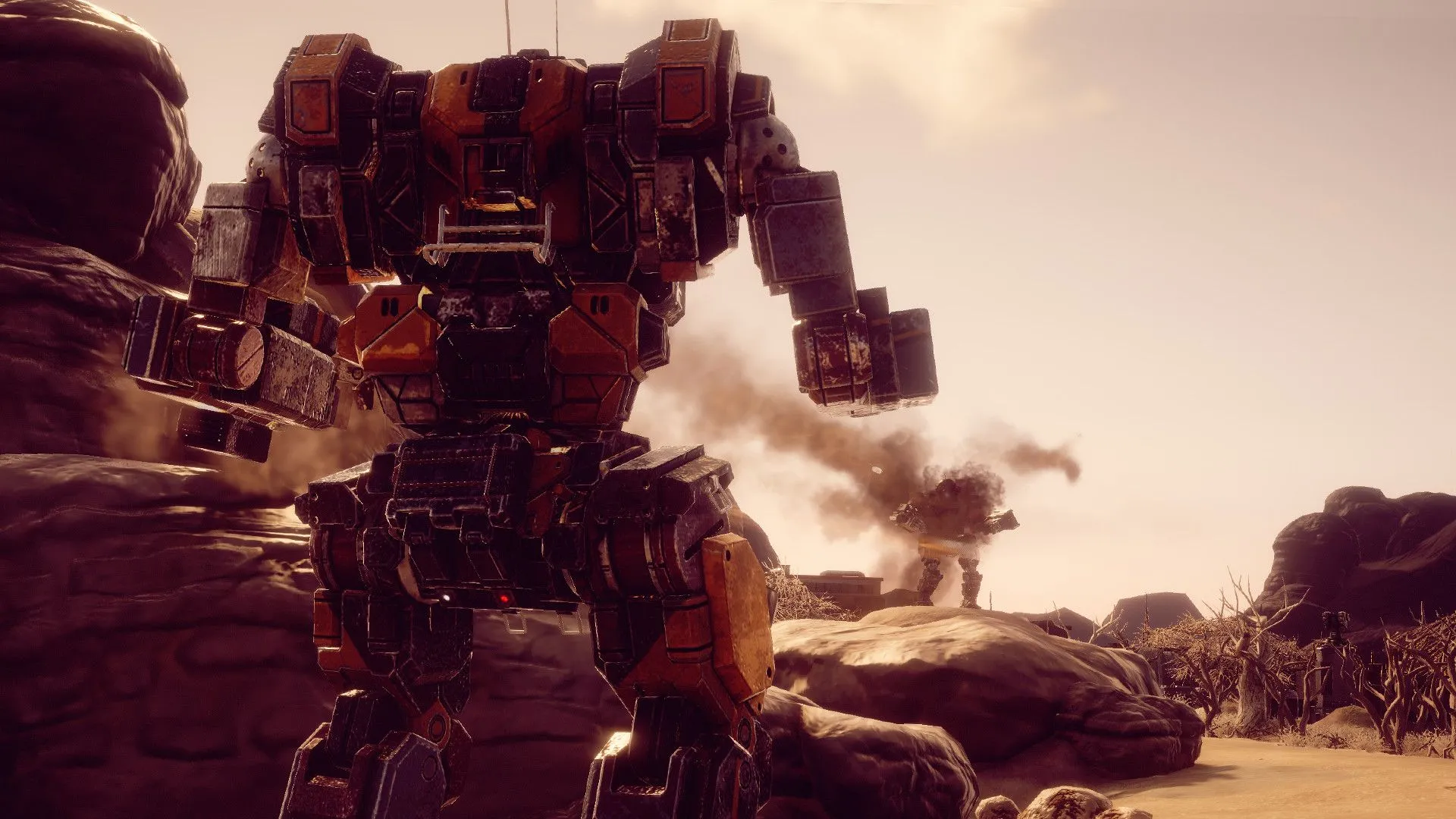 Hai robot Mech đối đầu trong Battletech