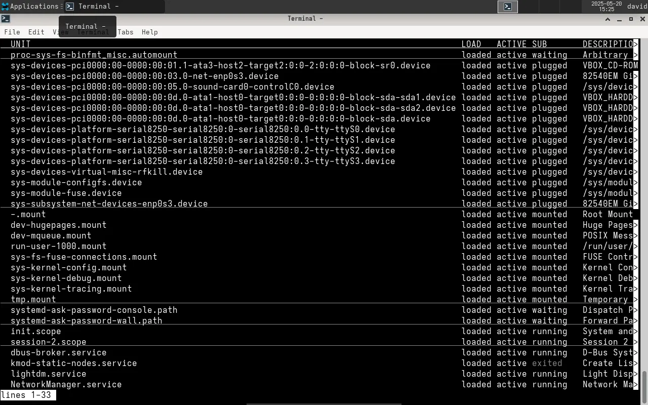 Hiển thị danh sách các đơn vị (units) của systemd đang hoạt động bằng lệnh systemctl list-units