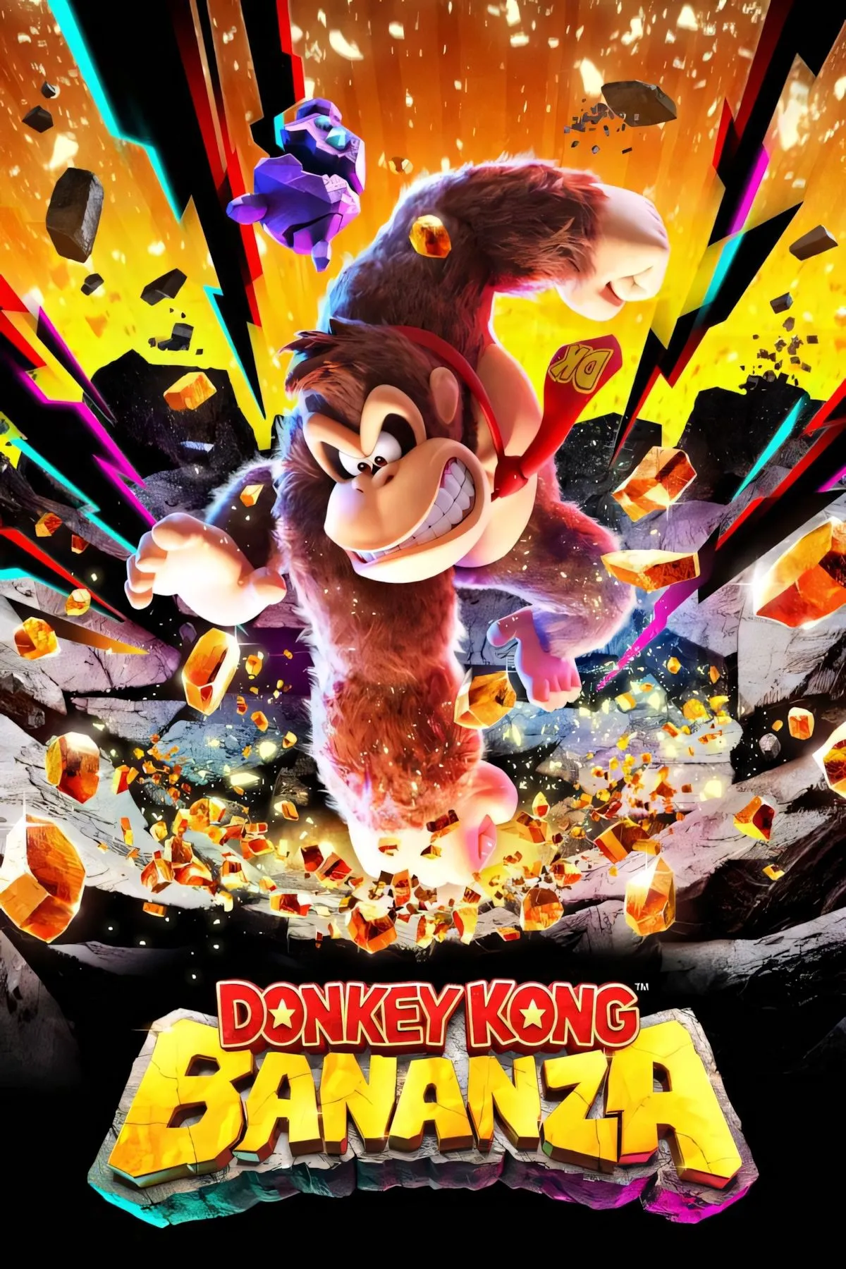 Hình ảnh bìa game Donkey Kong Bananza, dự kiến ra mắt trên Nintendo Switch 2 vào tháng 7