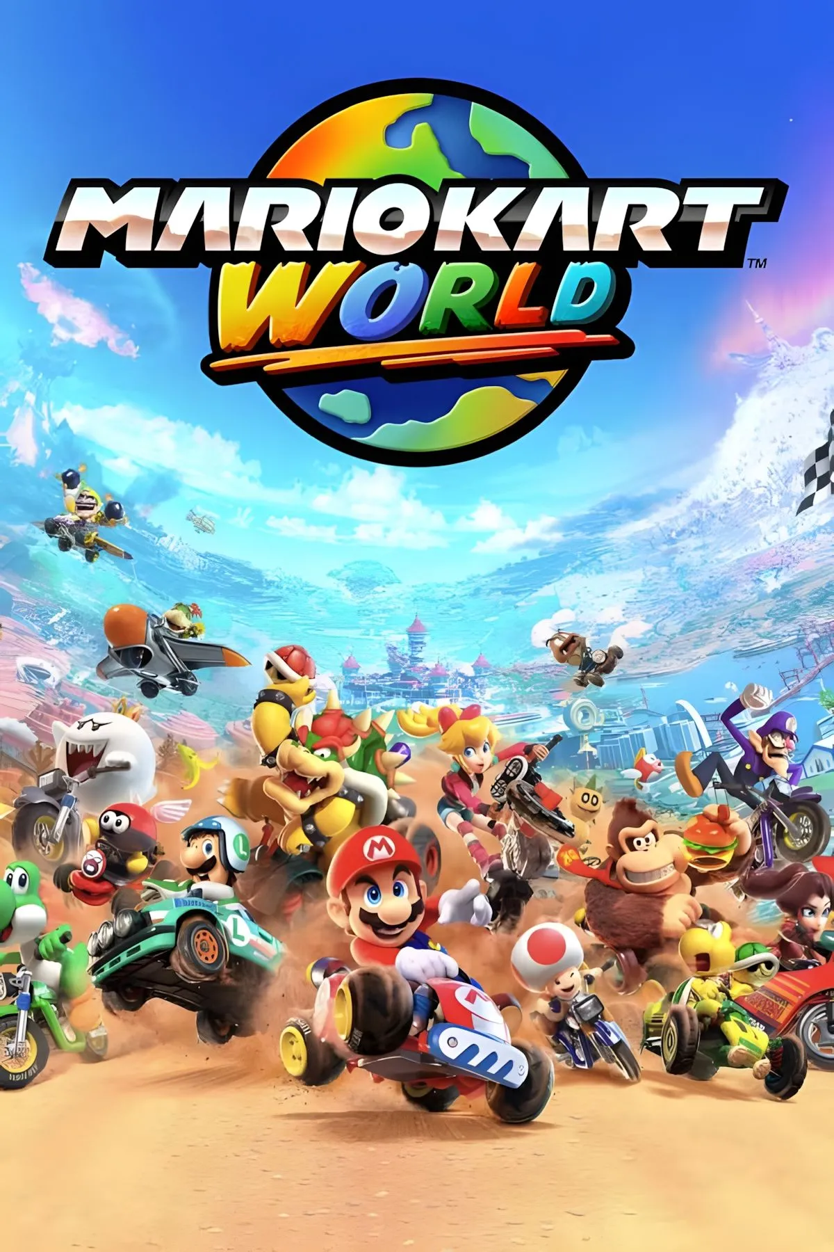 Hình ảnh bìa game Mario Kart World, tựa game chủ lực của Nintendo Switch 2 khi ra mắt