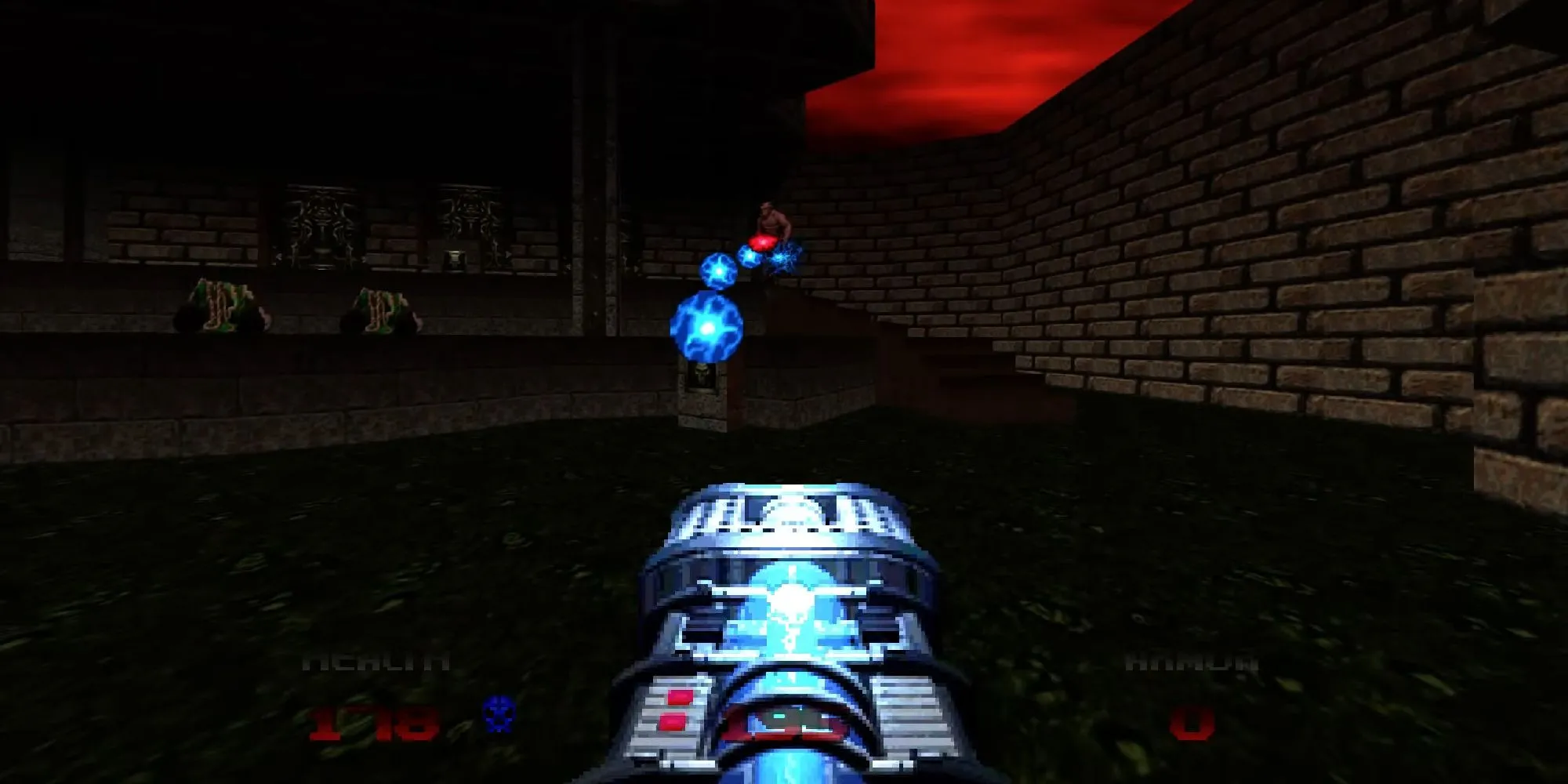 Hình ảnh chiến đấu đầy hành động trong Doom 64, trò chơi FPS cổ điển.