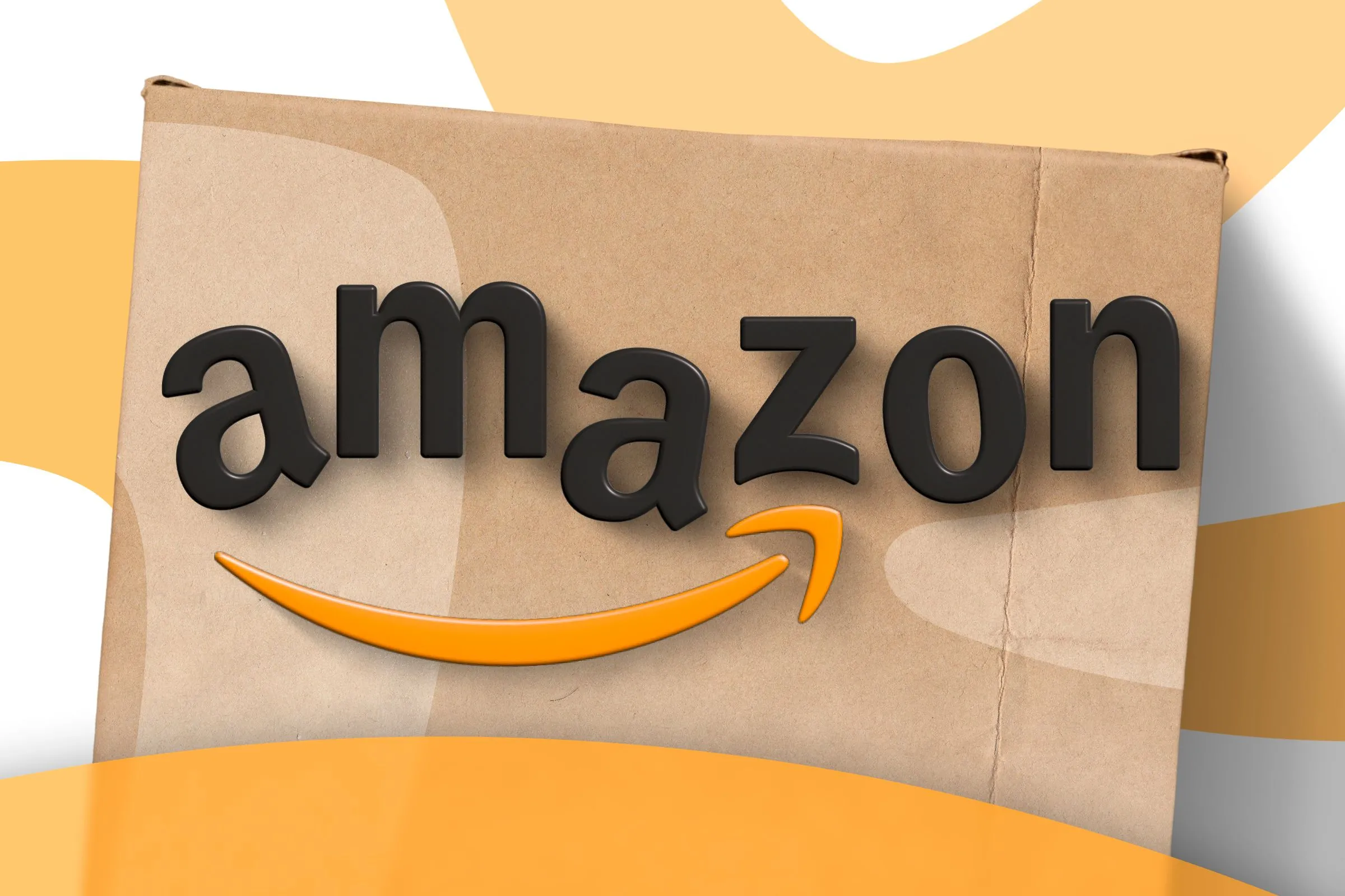 Hộp carton có logo Amazon, tượng trưng cho dịch vụ giao hàng và mua sắm trực tuyến của hãng.