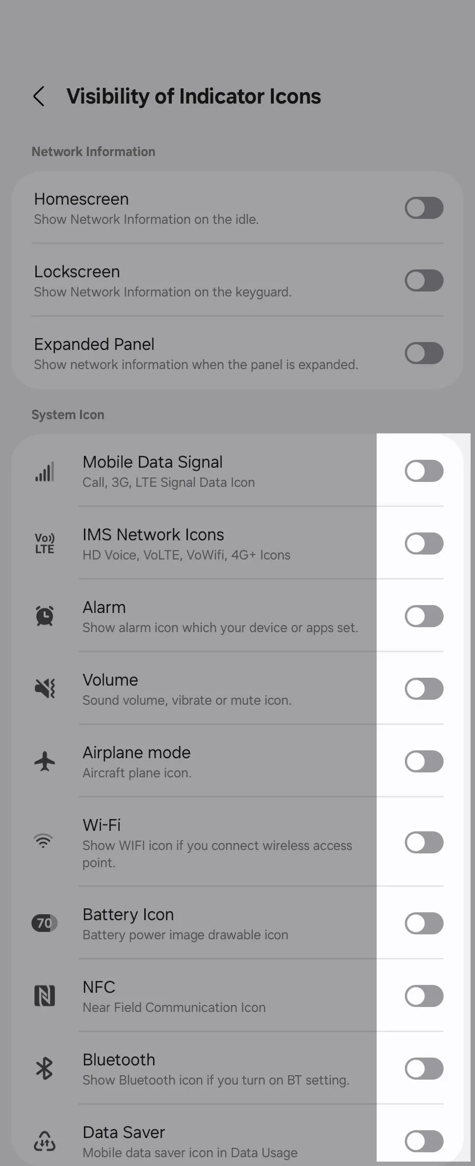 Hướng dẫn ẩn các biểu tượng chỉ báo trên thanh trạng thái Samsung Galaxy bằng QuickStar của Good Lock