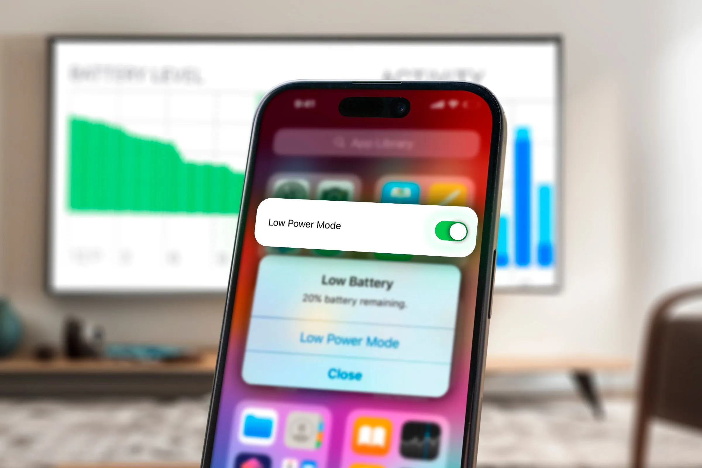 iPhone hiển thị cảnh báo pin yếu và chế độ Nguồn điện thấp đã được kích hoạt, ước chế độ tiết kiệm năng lượng cho bản thân