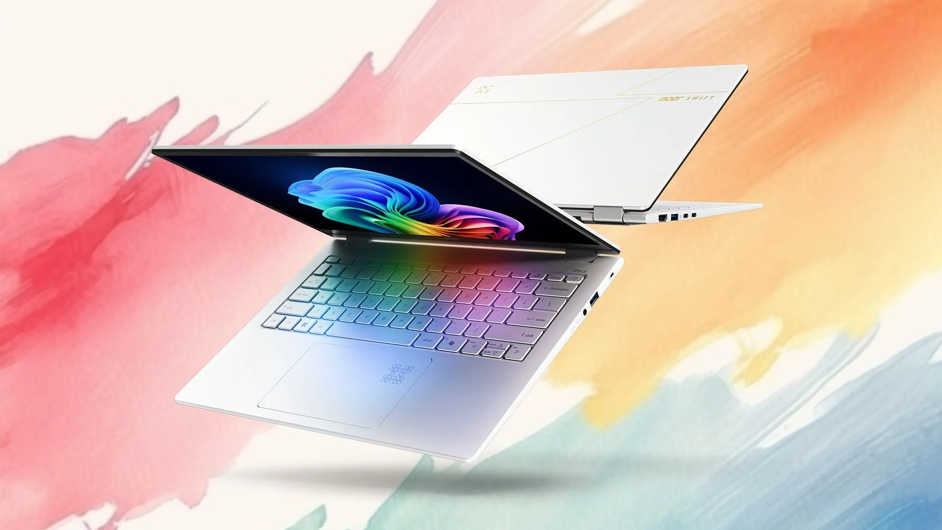 Laptop Acer Swift Edge 14 AI với màn hình OLED 3K siêu mỏng.