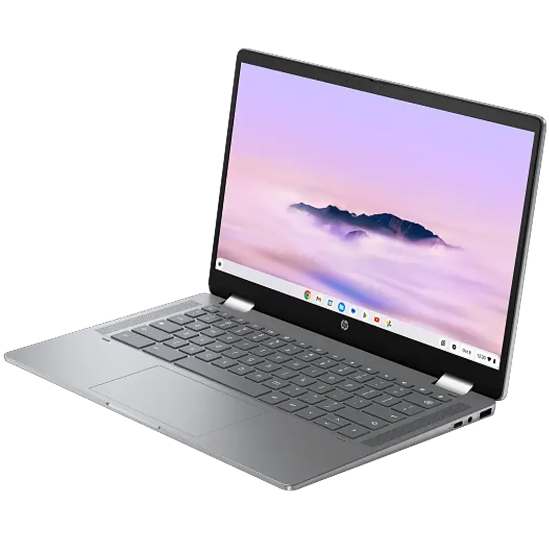 Laptop HP Chromebook Plus x360 14b màu bạc gập 360 độ