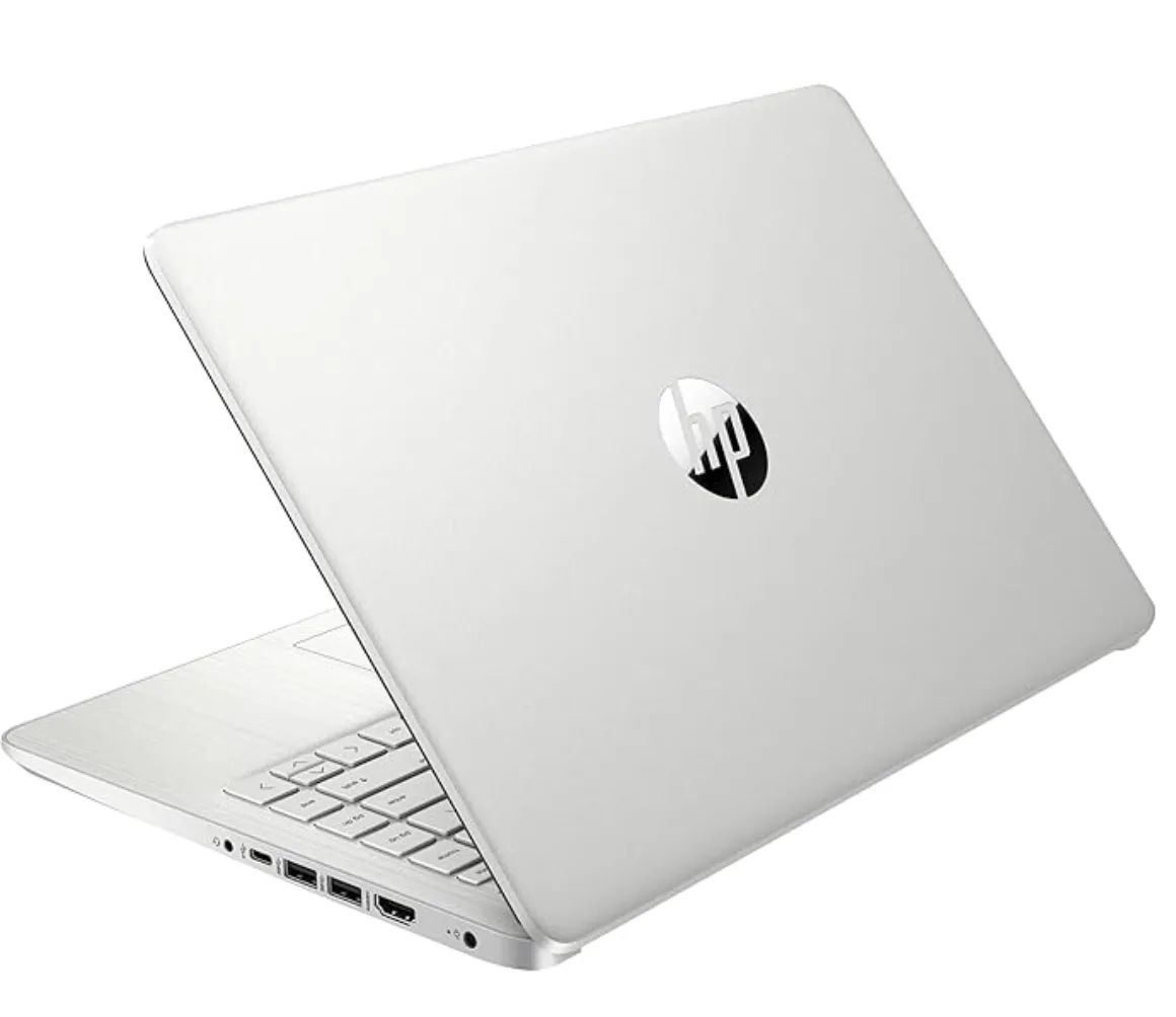 Laptop HP Stream 14 inch màu xanh dương, màn hình sáng.