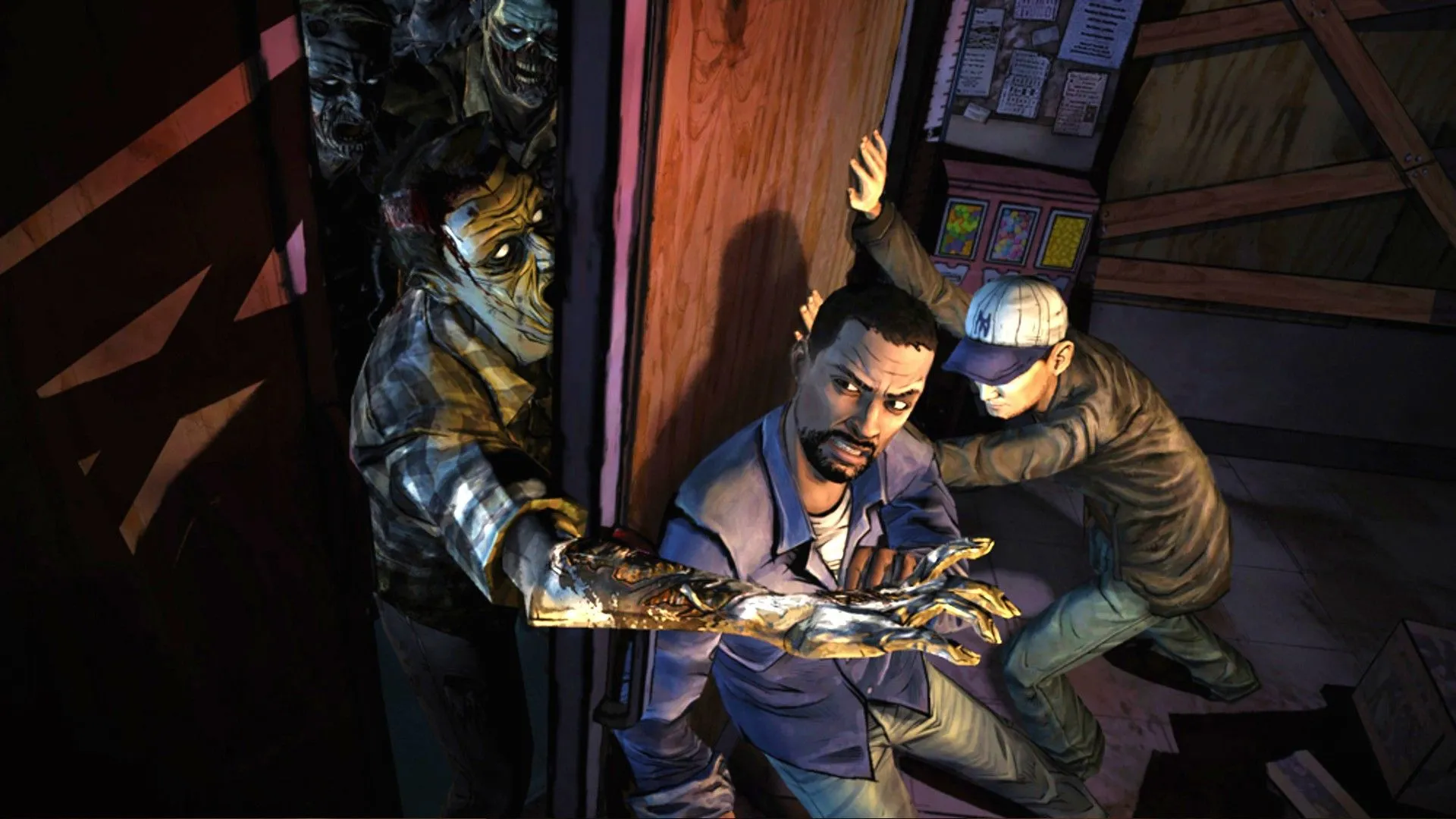 Lee Everett giữ cửa trong The Walking Dead