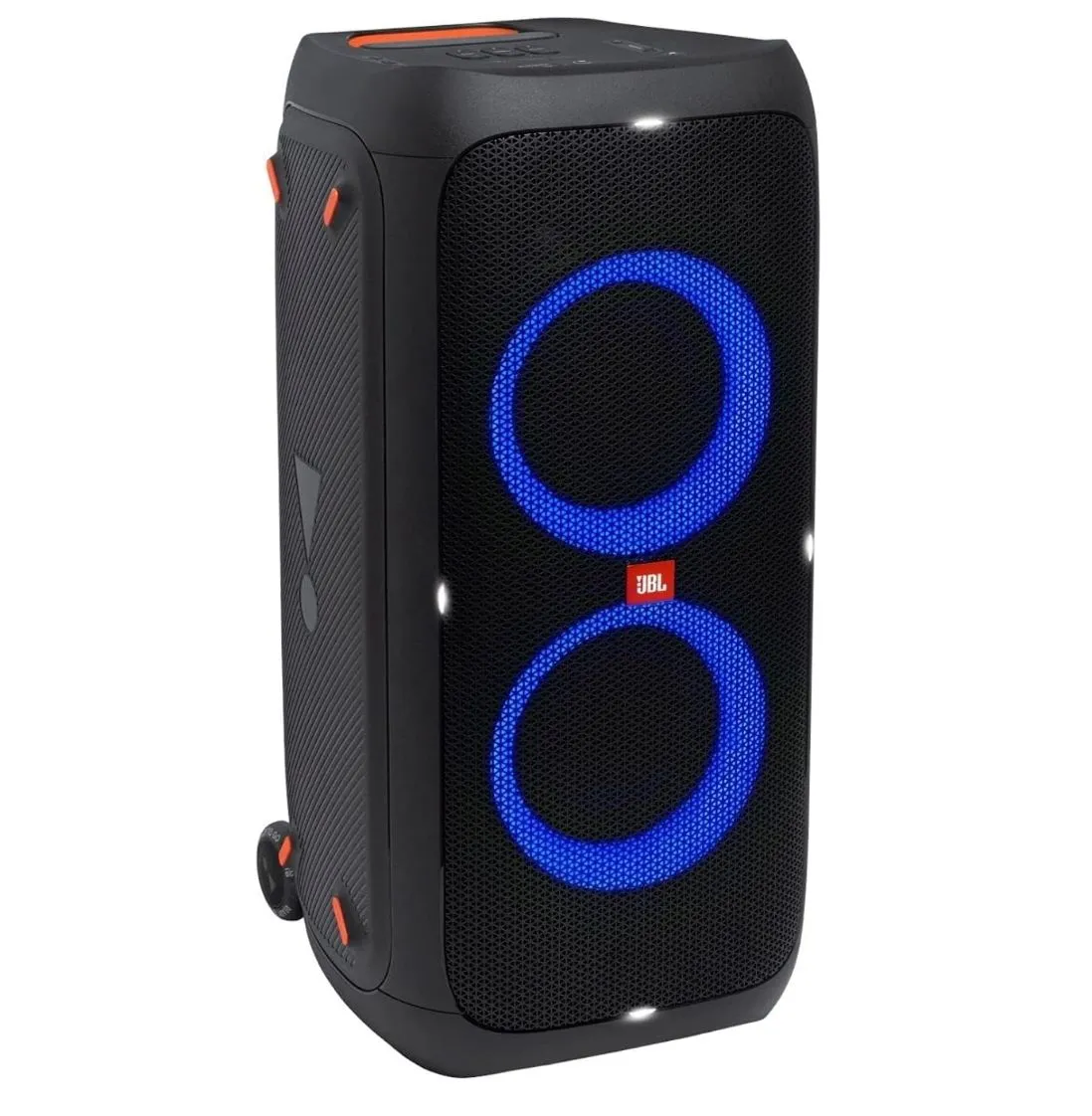 Loa Bluetooth di động JBL Partybox 310 với tay kéo và bánh xe, sẵn sàng cho mọi bữa tiệc