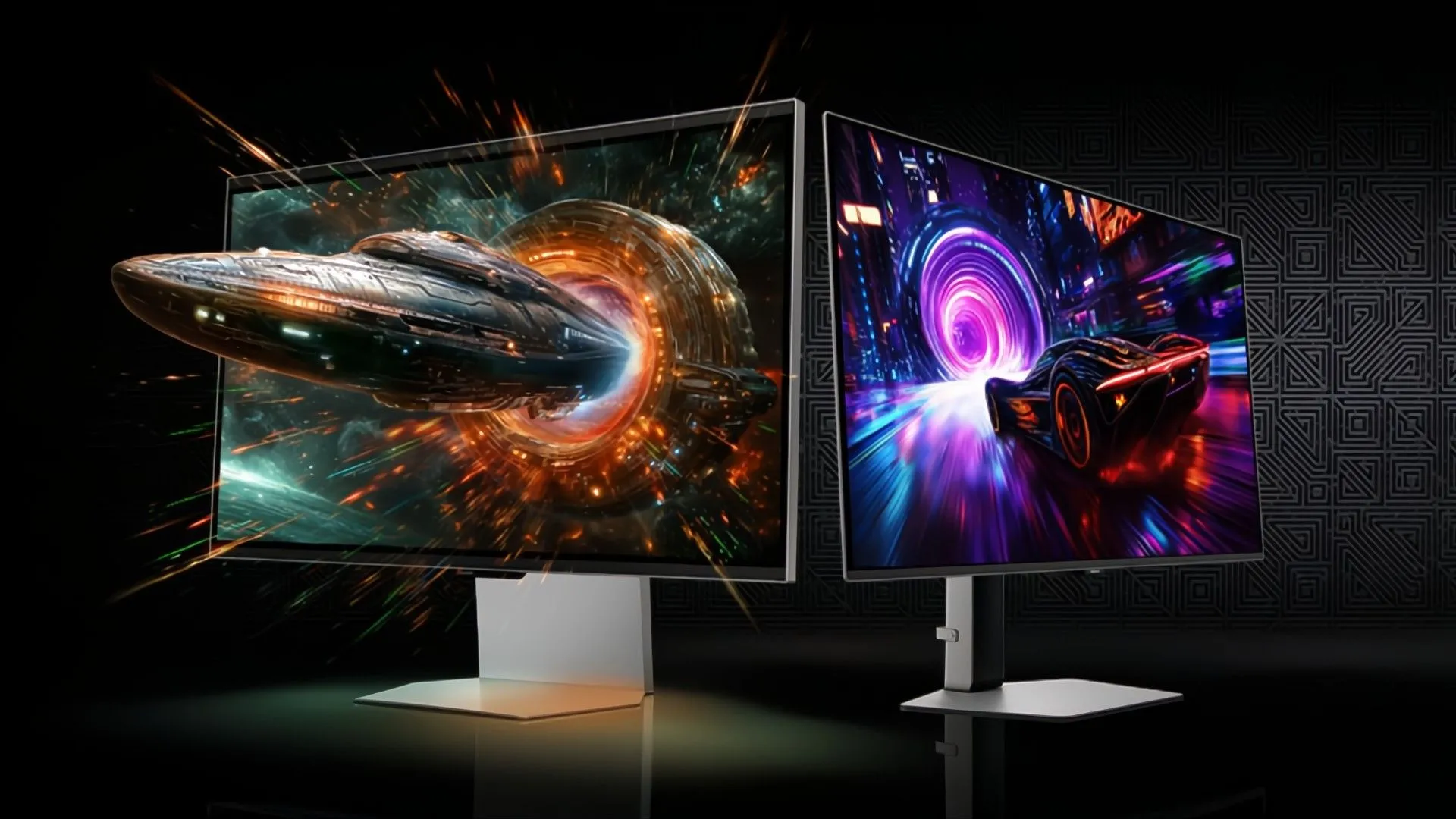 Màn hình chơi game Samsung Odyssey OLED G8 và Odyssey 3D G9 2025 hiển thị cảnh game sống động với hiệu ứng 3D không kính