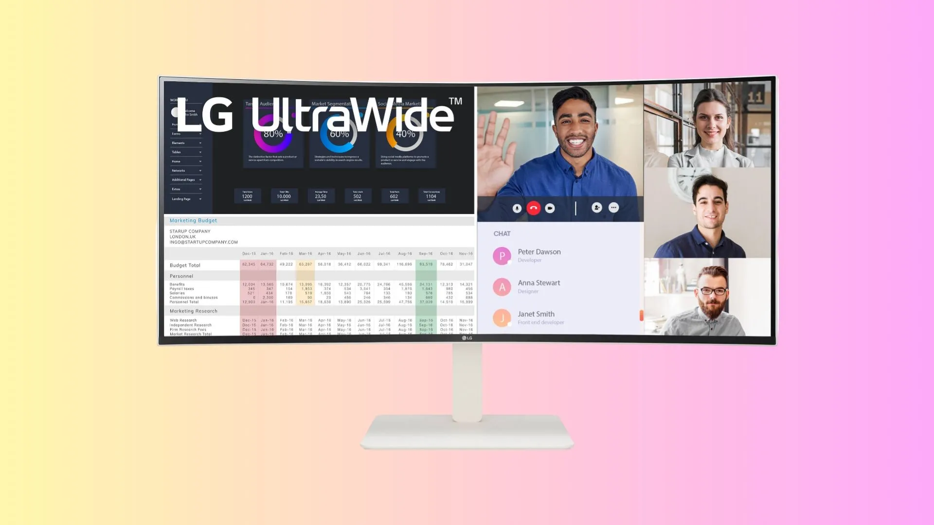 Màn hình cong siêu rộng LG 38WR85QC-W 38 inch với tấm nền Nano IPS, độ phân giải 1600p và chứng nhận VESA DisplayHDR 600, tối ưu cho năng suất và giải trí.