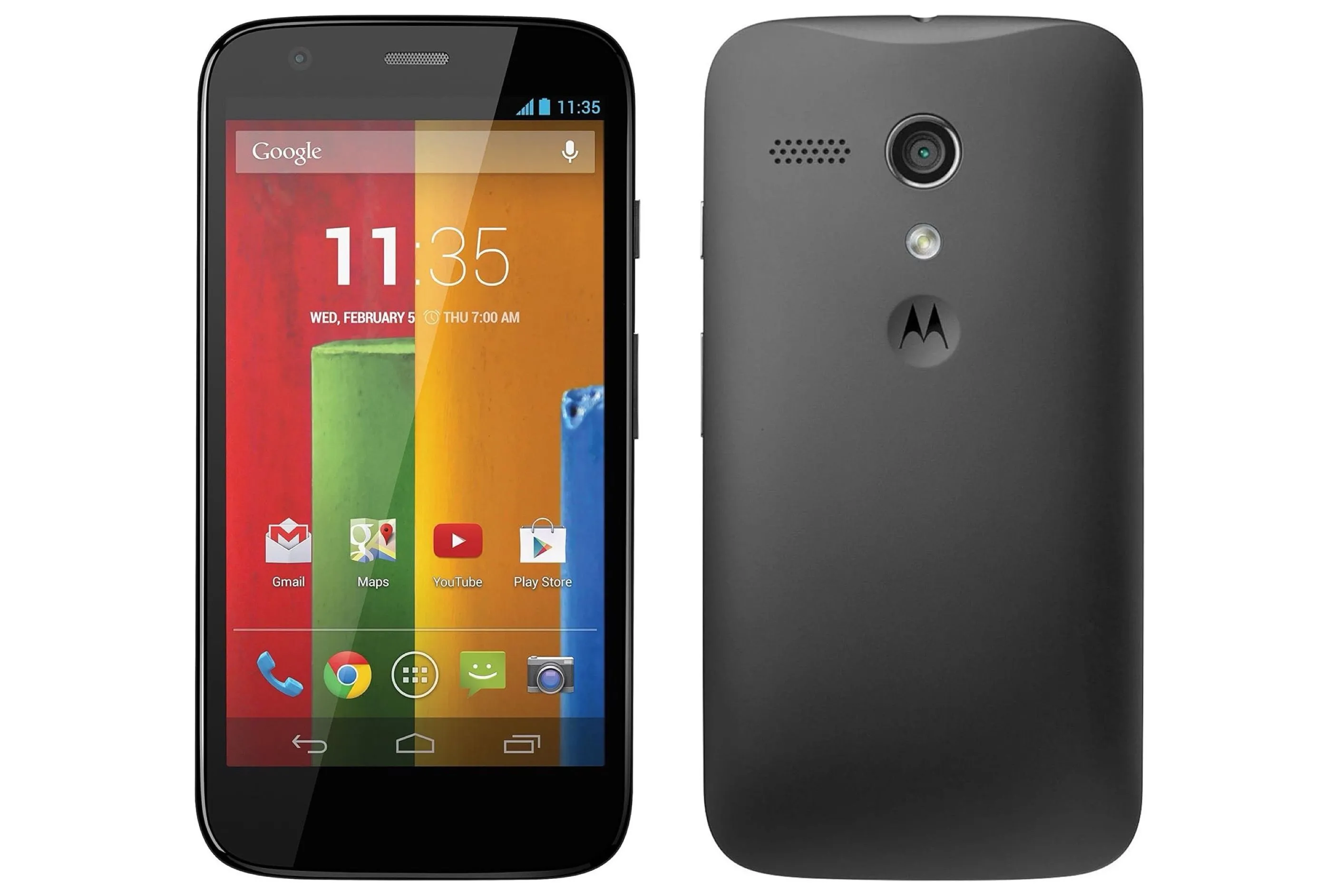 Mặt trước và mặt sau của Motorola Moto G 4G màu đen