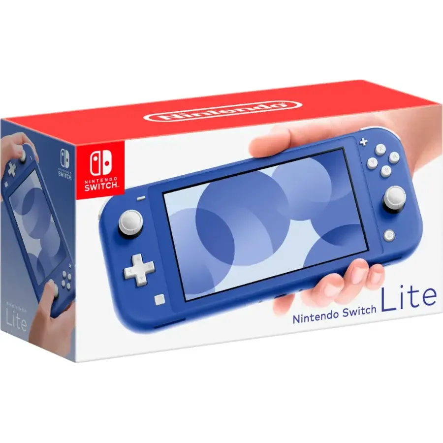 Máy chơi game Nintendo Switch Lite màu xanh, một lựa chọn console cầm tay nhỏ gọn.