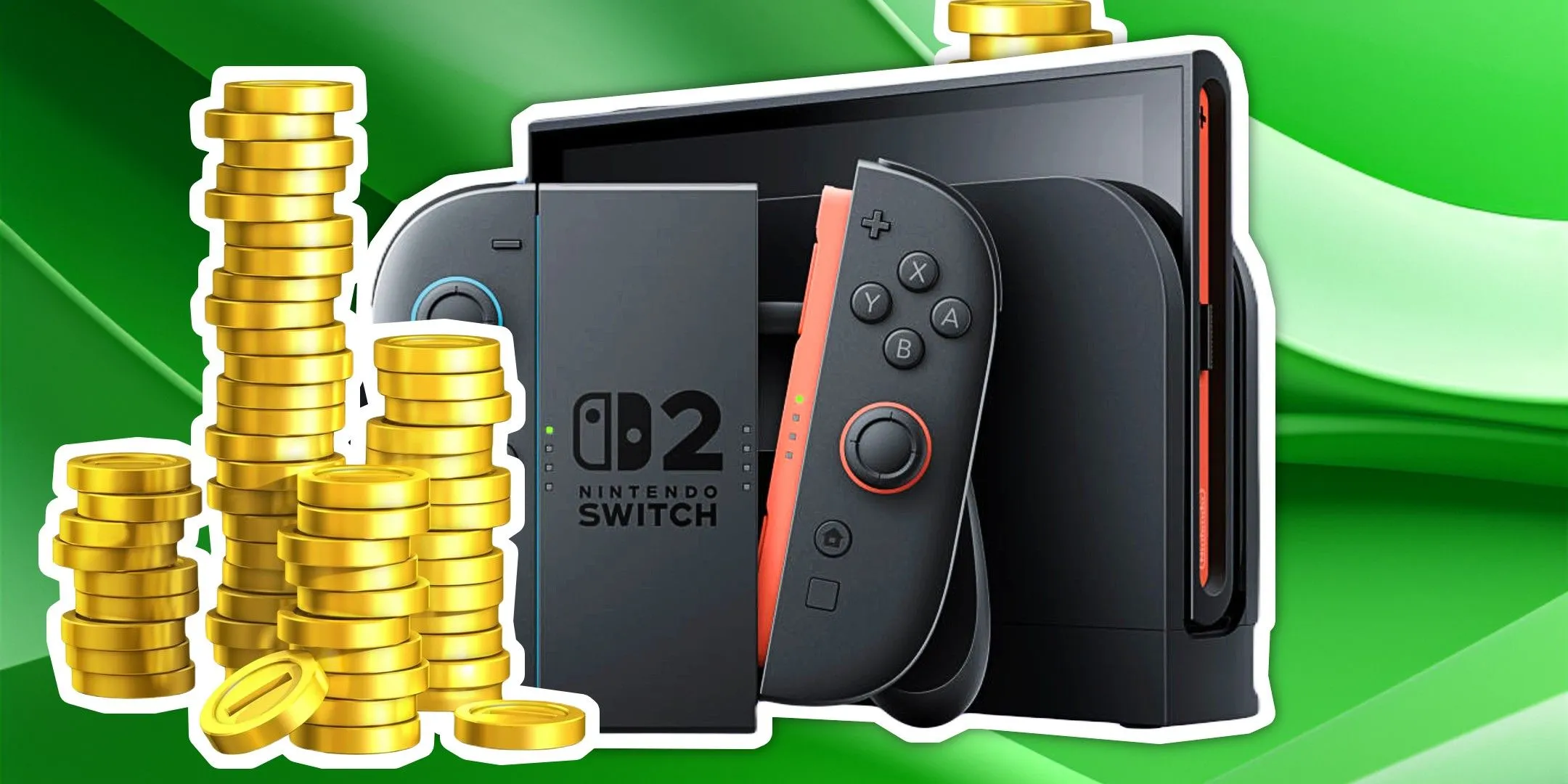 Máy chơi game Nintendo Switch với những đồng tiền vàng tượng trưng cho chi phí game