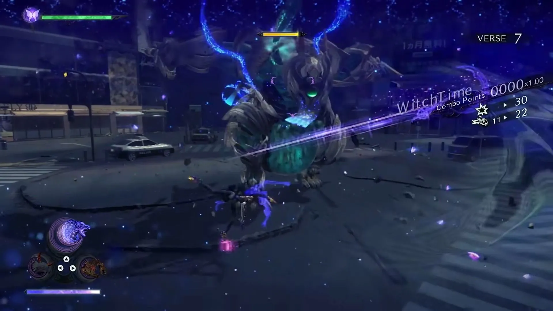 Người chơi kích hoạt Witch Time, làm chậm thời gian khi né tránh đòn tấn công trong game Bayonetta 3