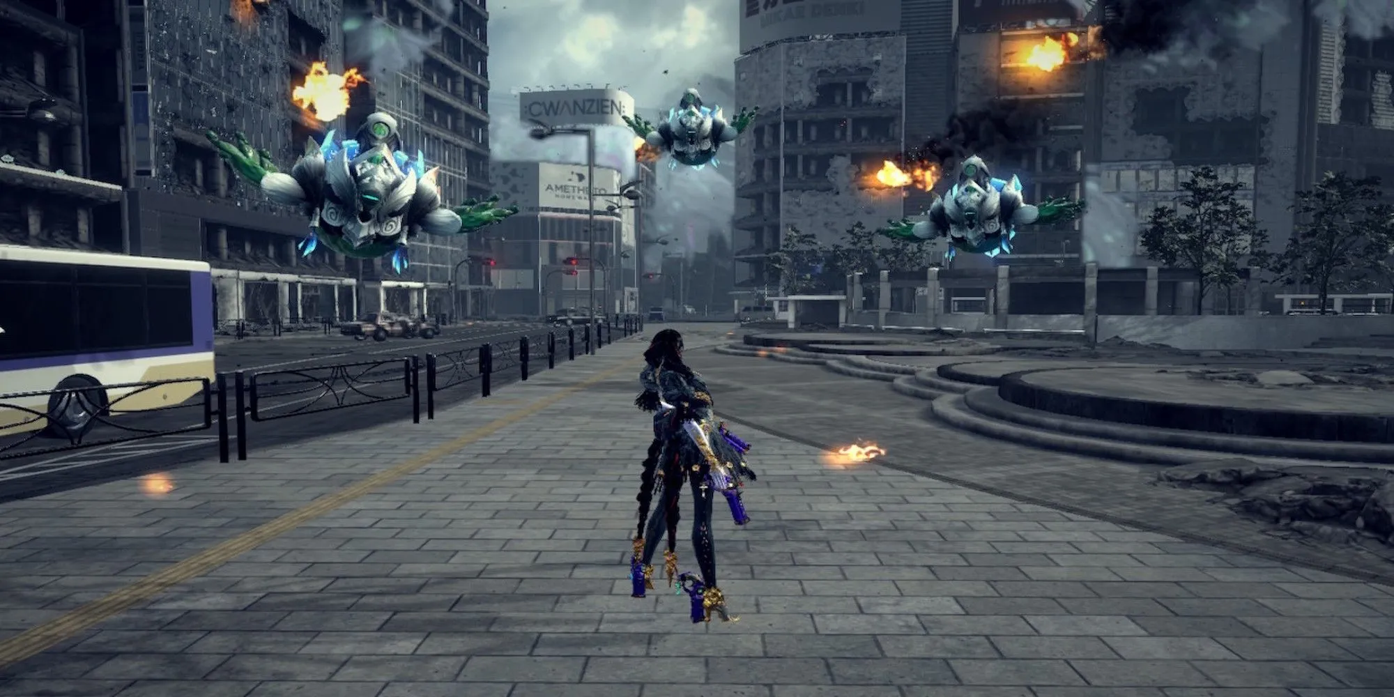 Nữ phù thủy Bayonetta chiến đấu với kẻ thù trong Bayonetta 3
