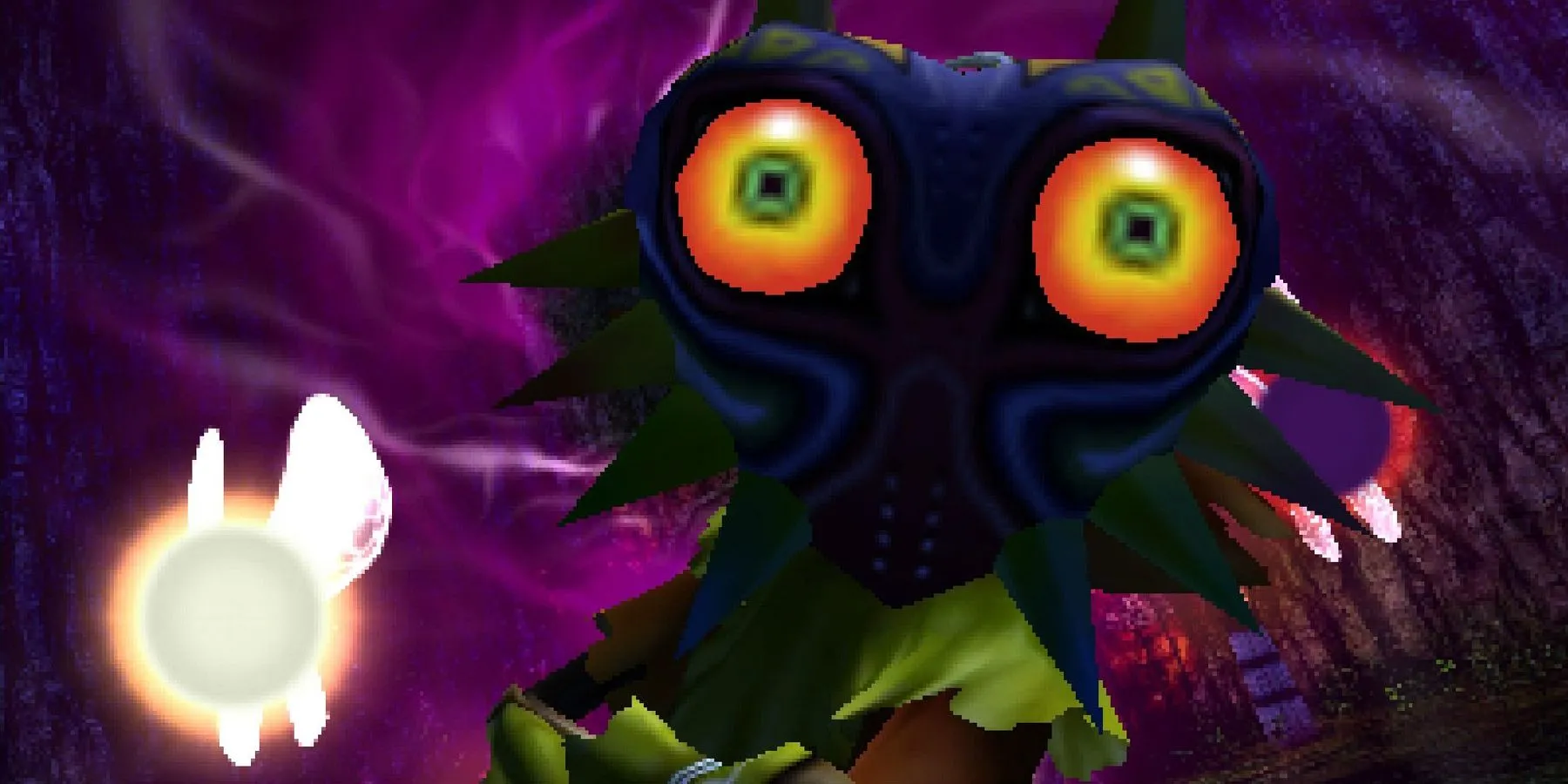 Skull Kid cùng mặt nạ Majora huyền bí trong The Legend of Zelda: Majora's Mask 3D