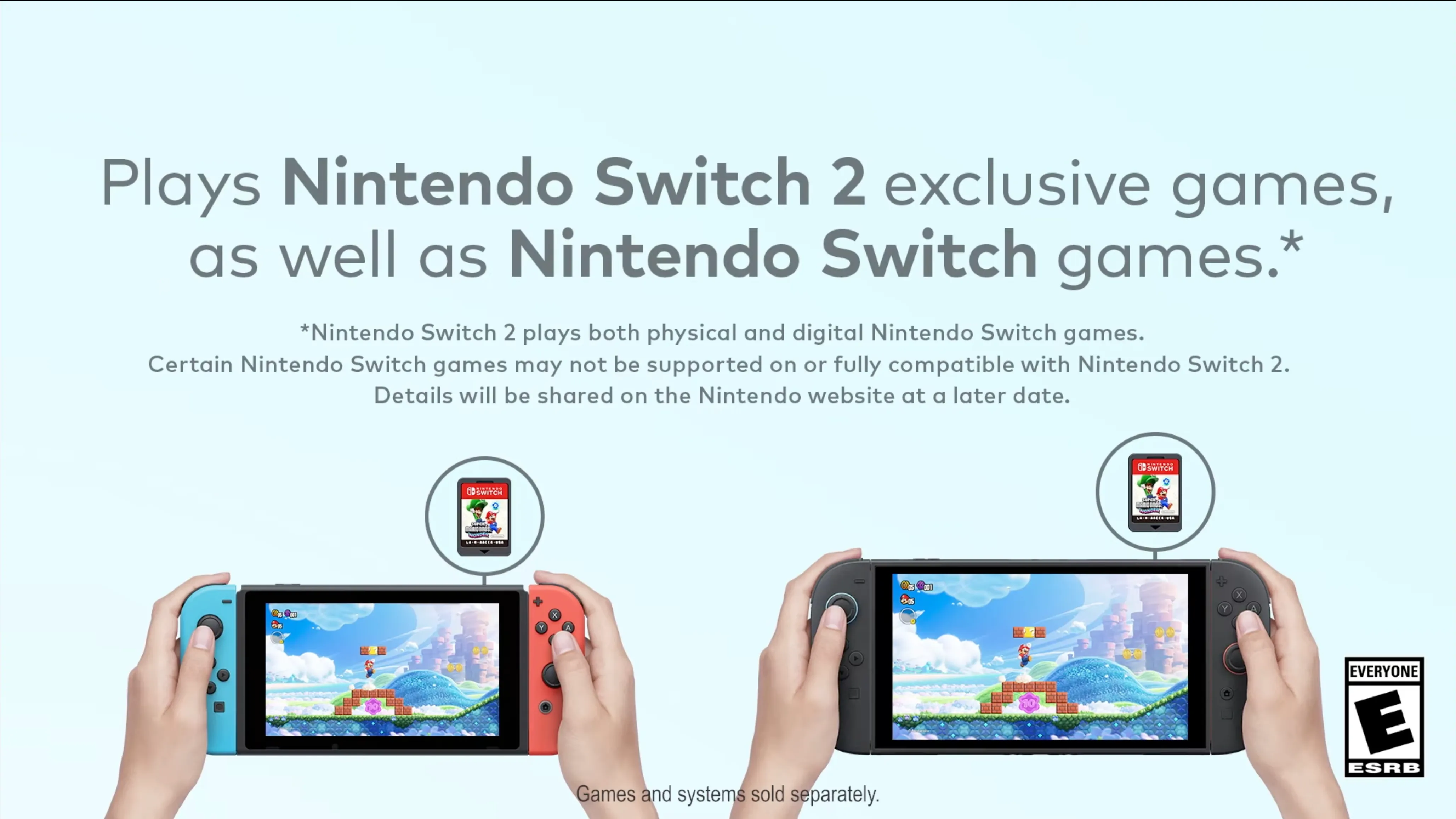 So sánh kích thước giữa Nintendo Switch 2 (bên phải) và Nintendo Switch đời đầu (bên trái), làm nổi bật sự khác biệt về màn hình.