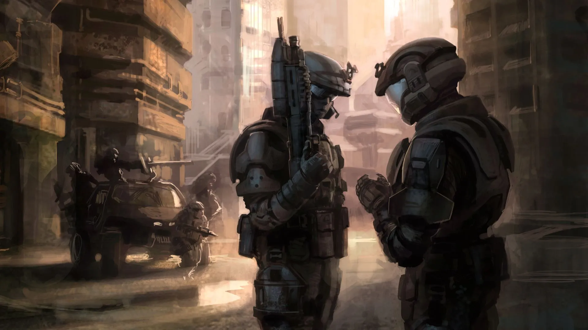 Tác phẩm nghệ thuật ý tưởng quảng bá Halo 3: ODST, gợi nhớ về thời kỳ hoàng kim của series Halo.