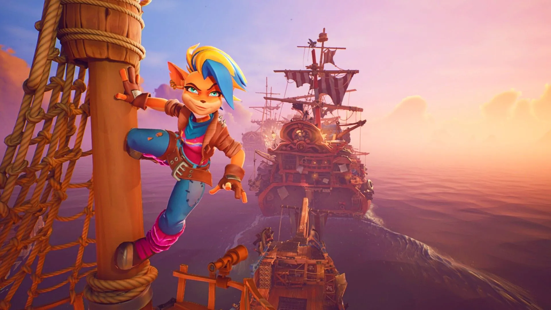 Tawna đứng trên tàu, nhân vật bí ẩn bị biến mất trong series Crash Bandicoot.