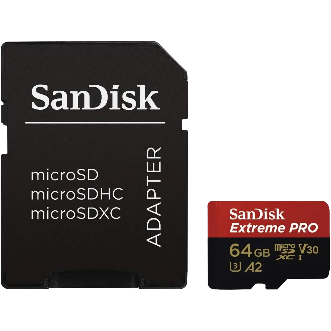 Thẻ nhớ SanDisk Extreme Pro MicroSD A2, một lựa chọn tốc độ cao được khuyến nghị để sử dụng làm bộ nhớ mở rộng cho laptop.