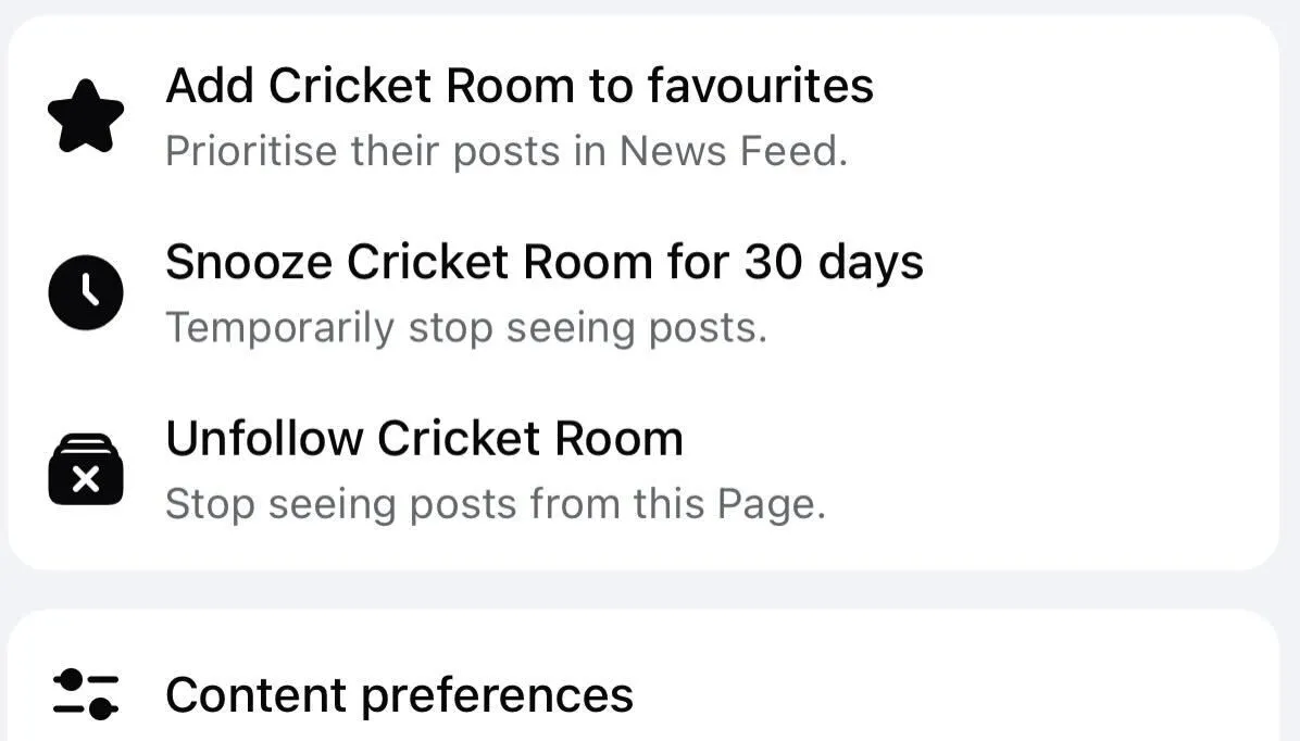 Thêm bạn bè hoặc trang yêu thích vào mục &quot;Ưa thích&quot; trên Facebook để ưu tiên hiển thị nội dung.