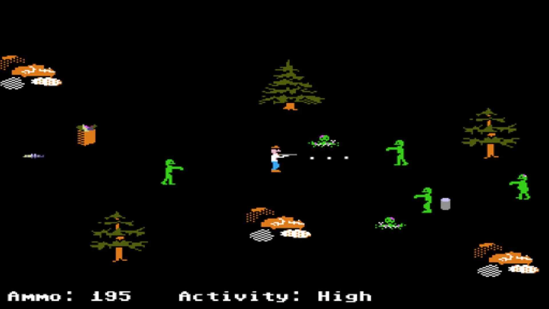Thị trấn nhỏ trong Organ Trail với đồ họa pixel art, nơi người chơi có thể giao dịch vật phẩm.