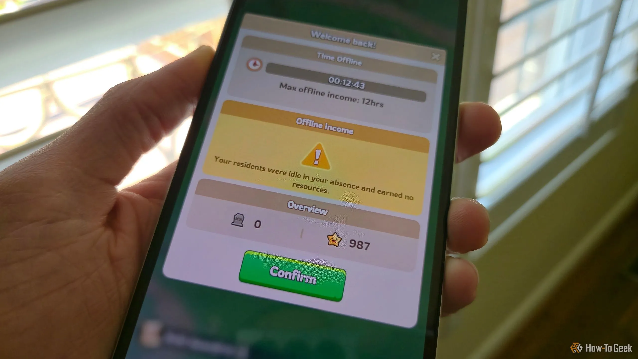 Thông báo nhắc nhở &quot;bạn đang nhàn rỗi&quot; trong game Kingshot trên điện thoại CMF Phone 2 Pro, khuyến khích người chơi quay lại