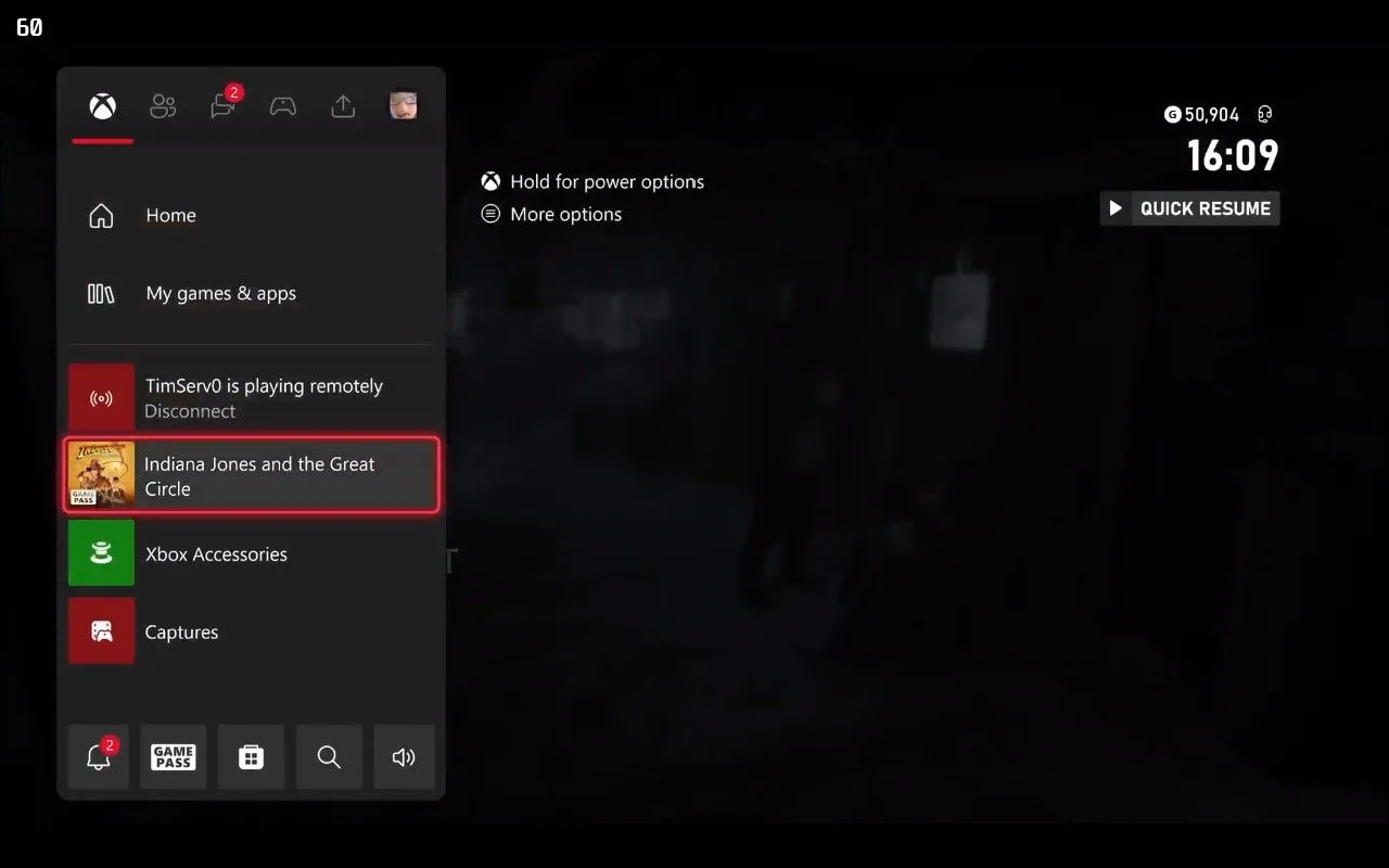 Ứng dụng Greenlight đang trình chiếu một trò chơi Xbox trực tiếp trên màn hình Mac.