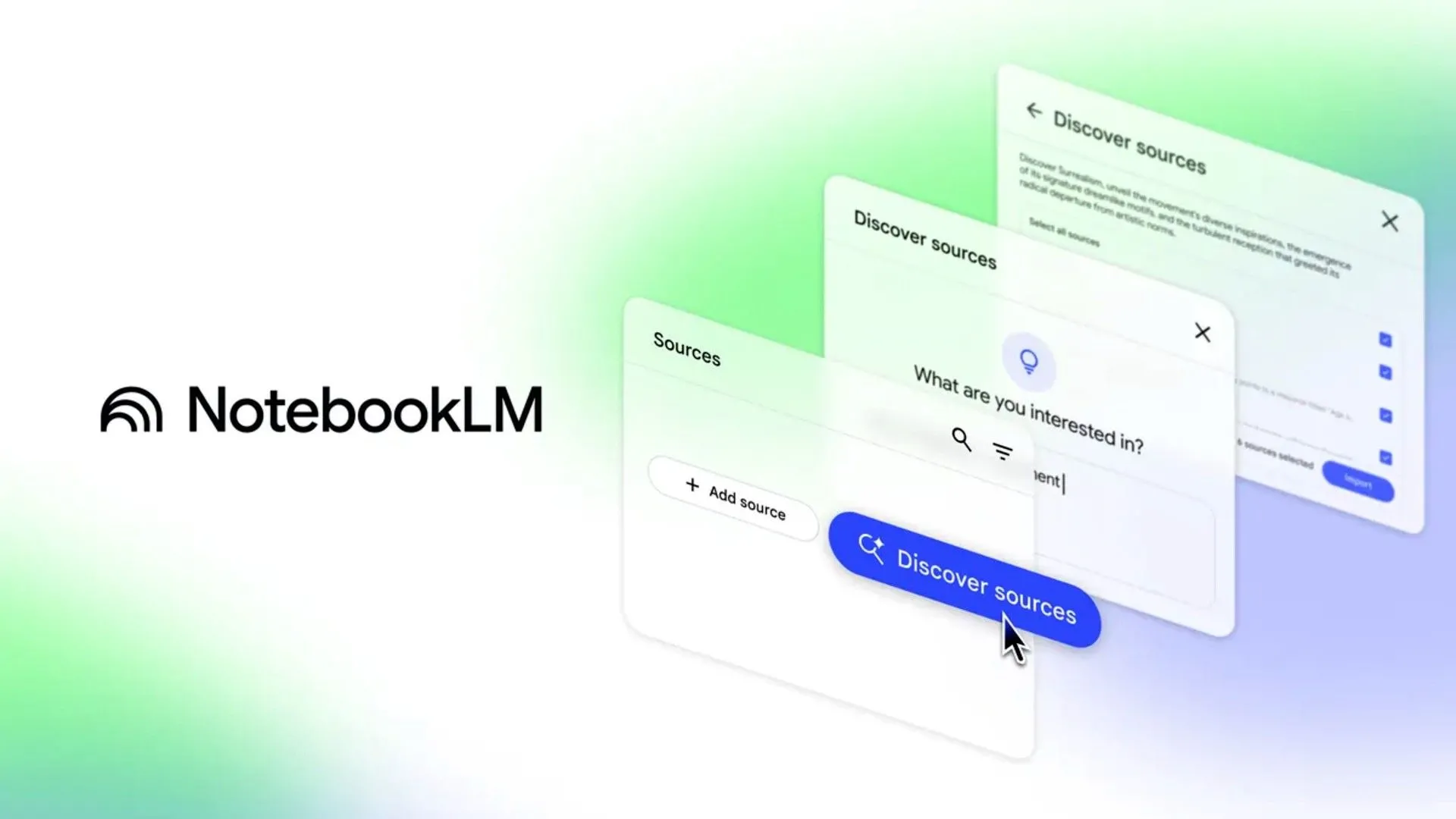 Công cụ nghiên cứu AI Google NotebookLM với tính năng &quot;Discover sources&quot;