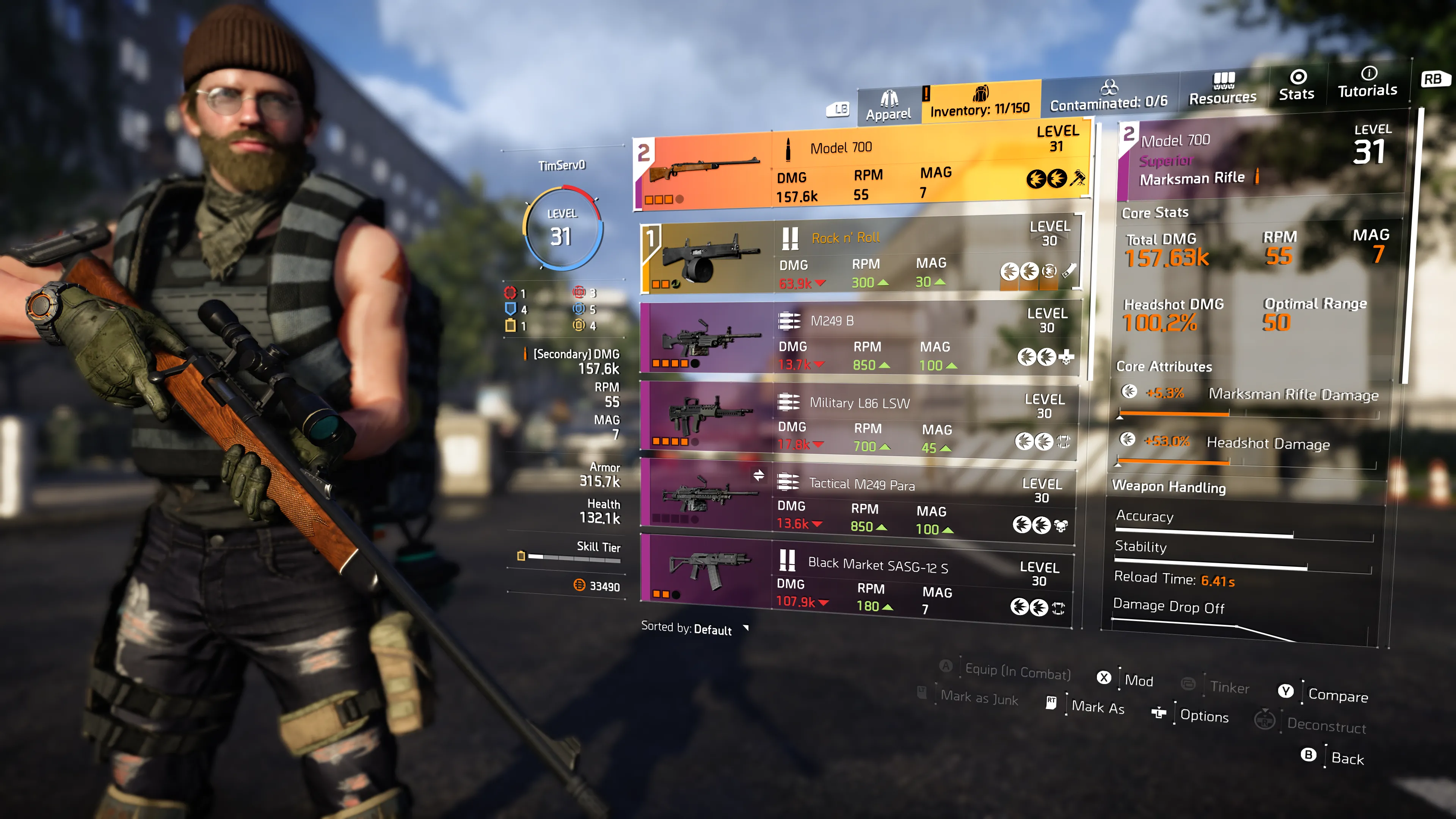 Giao diện quản lý loot và trang bị đa dạng trong The Division 2