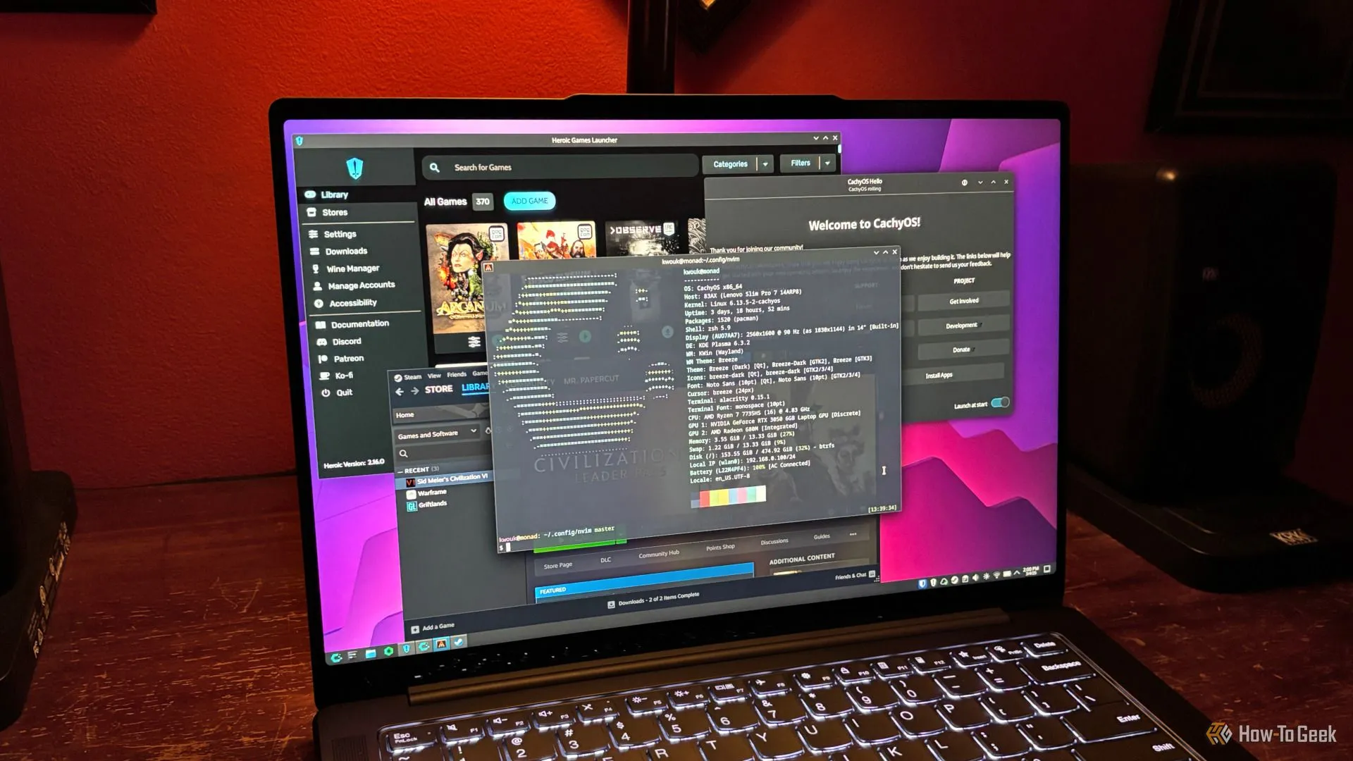Hệ điều hành CachyOS dựa trên Arch Linux dành cho game thủ