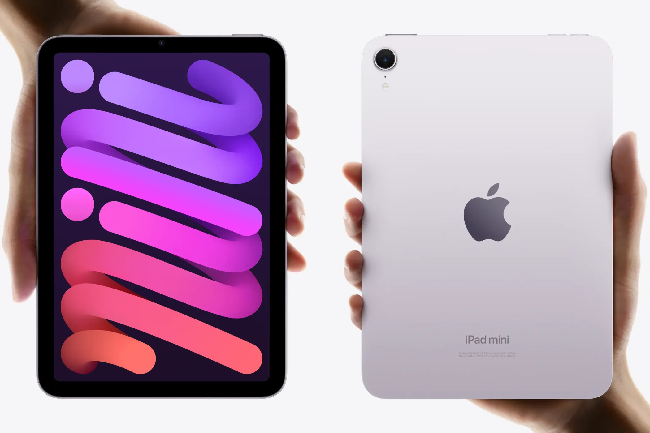 Hình ảnh cận cảnh iPad mini thế hệ mới, hiển thị màn hình tràn viền và camera sau, minh họa sự đơn giản trong cách đặt tên sản phẩm của Apple.