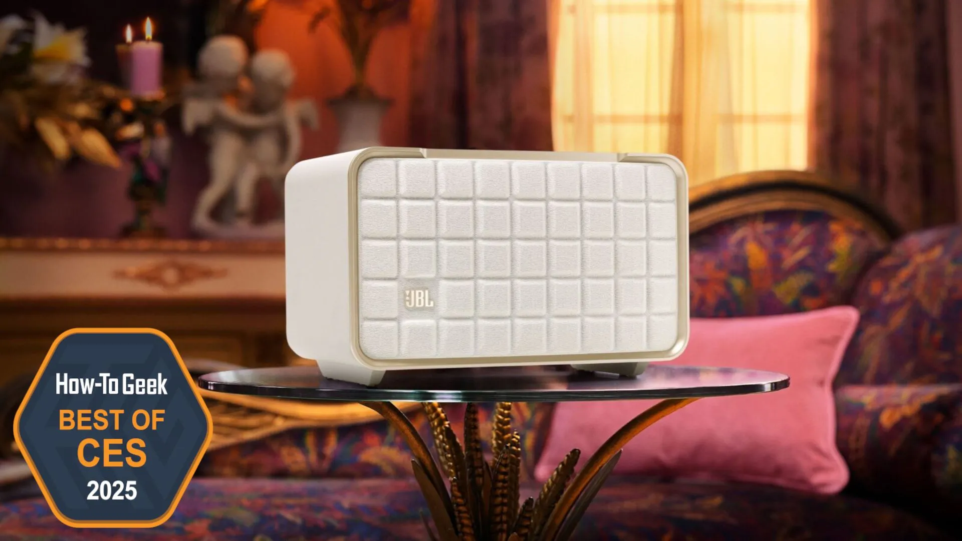 Loa Bluetooth JBL Authentics 200 màu trắng với thiết kế cổ điển sang trọng
