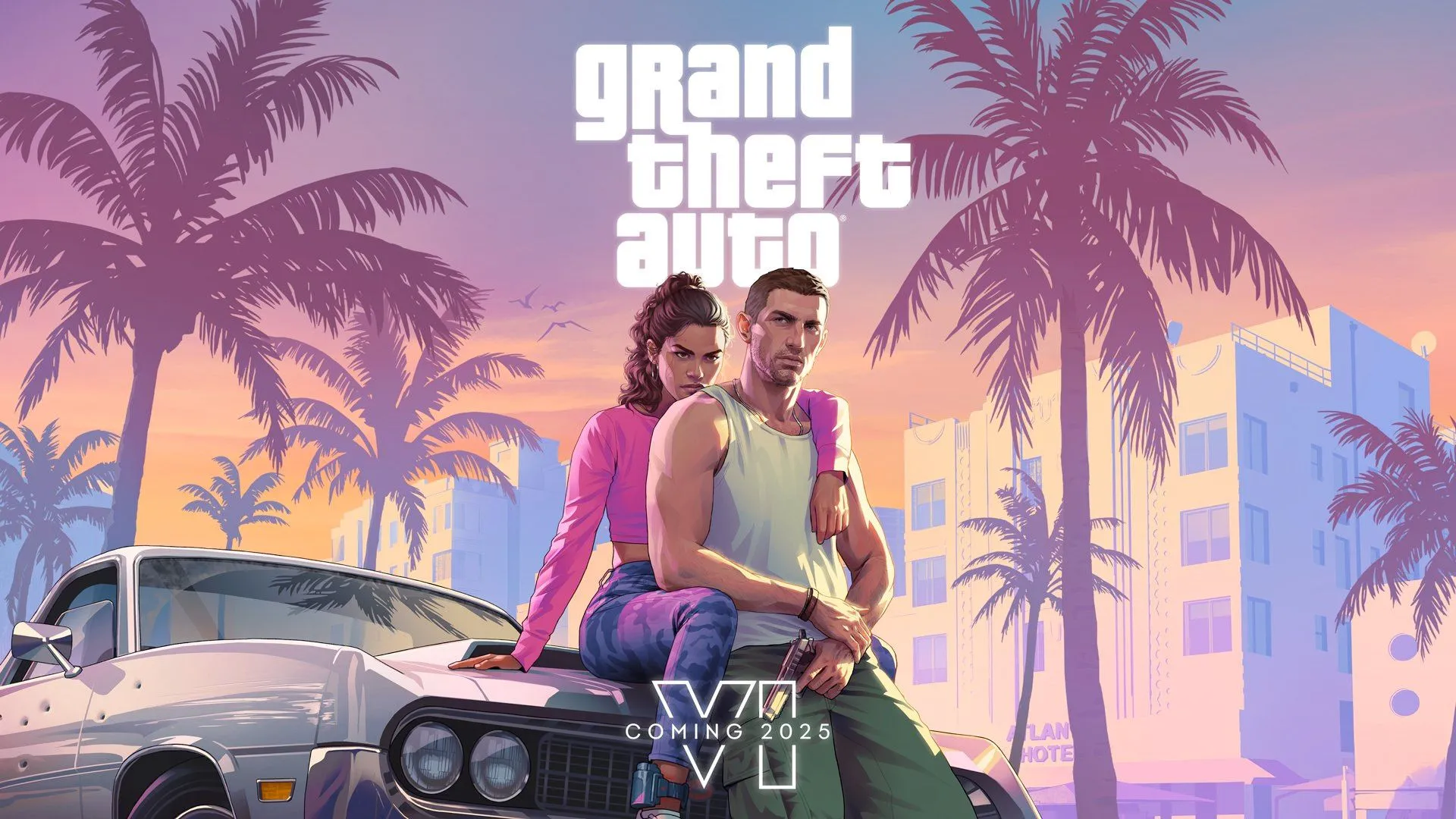 Logo Grand Theft Auto 6 (GTA 6) với phong cách đặc trưng, hình ảnh biểu tượng cho sự mong đợi của cộng đồng game thủ.