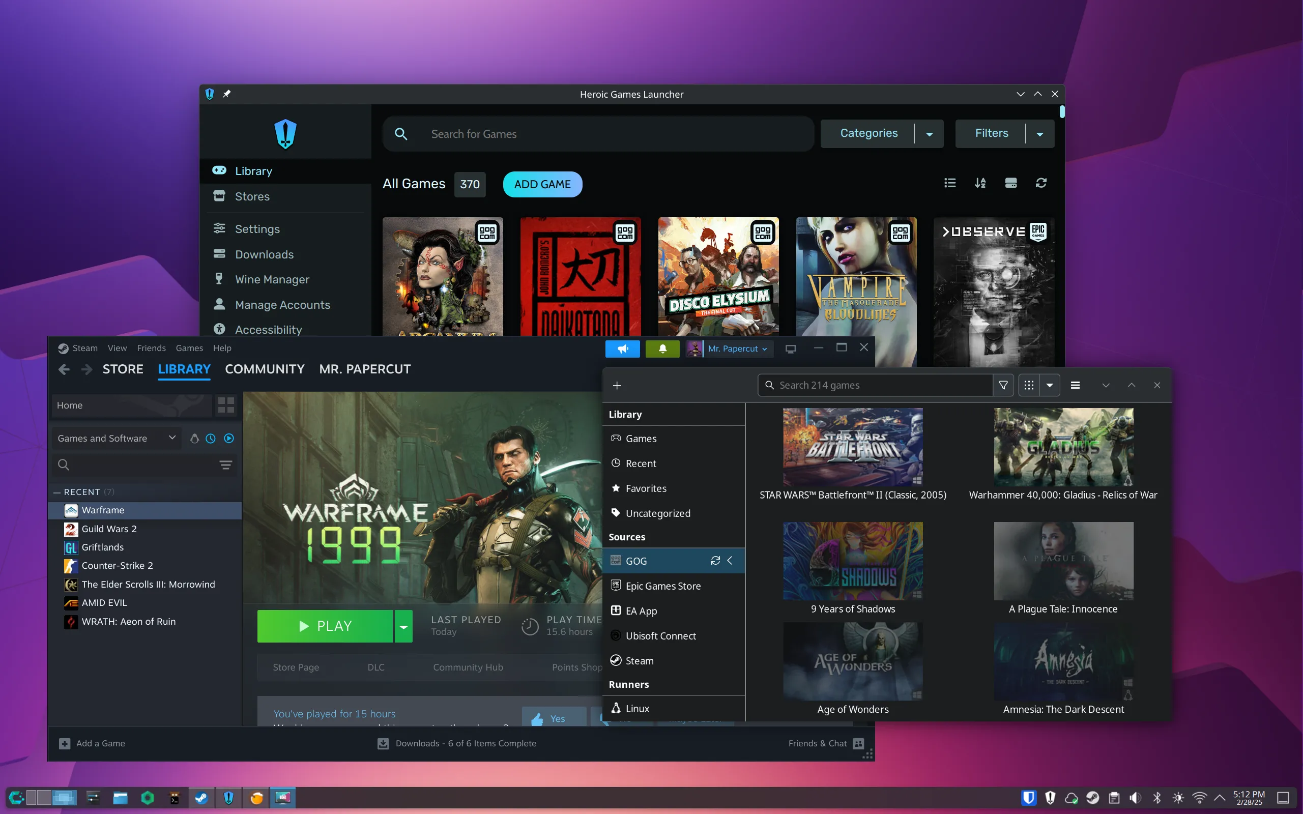 Ảnh chụp màn hình CachyOS hiển thị các tùy chọn gaming, làm nổi bật sự hỗ trợ của bản phân phối Linux này cho driver Nvidia và game thủ.