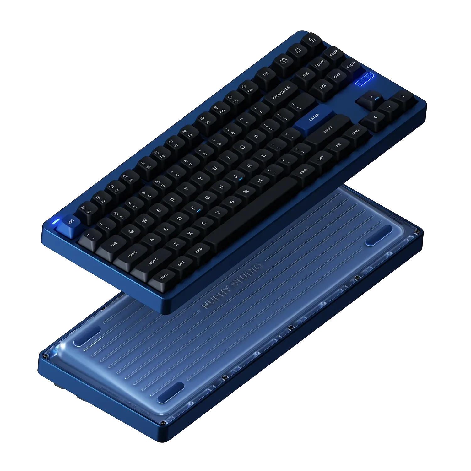 Bàn phím cơ Nuphy Gem80 TKL màu xanh với hoàn thiện cao cấp, hỗ trợ lập trình qua QMK và VIA.
