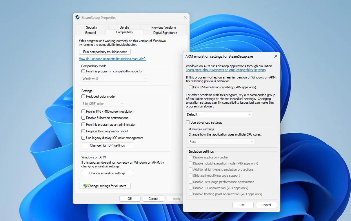 Cài đặt tương thích và giả lập phần mềm x86 trên Windows chạy kiến trúc Arm