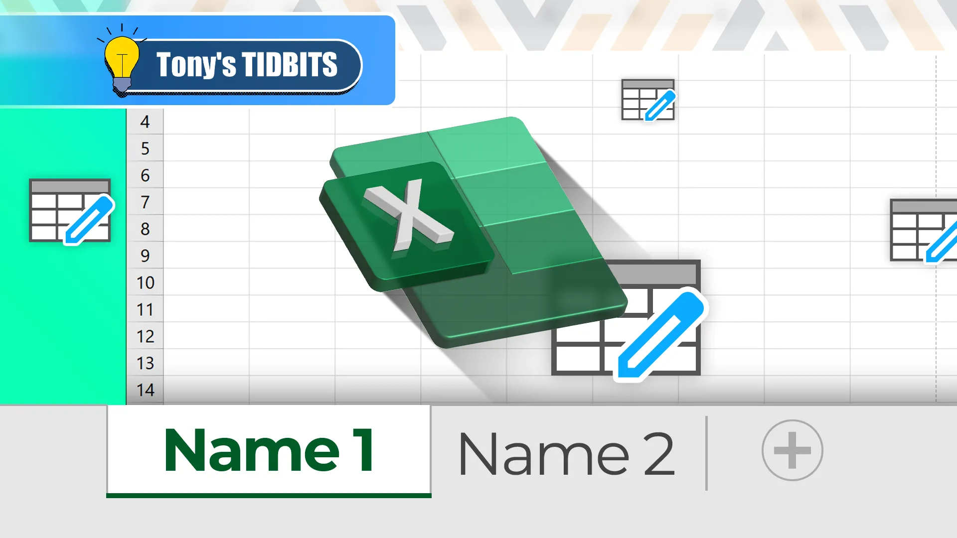 Giao diện Excel hiển thị các tab trang tính đã được đặt tên rõ ràng và tô màu theo nhóm