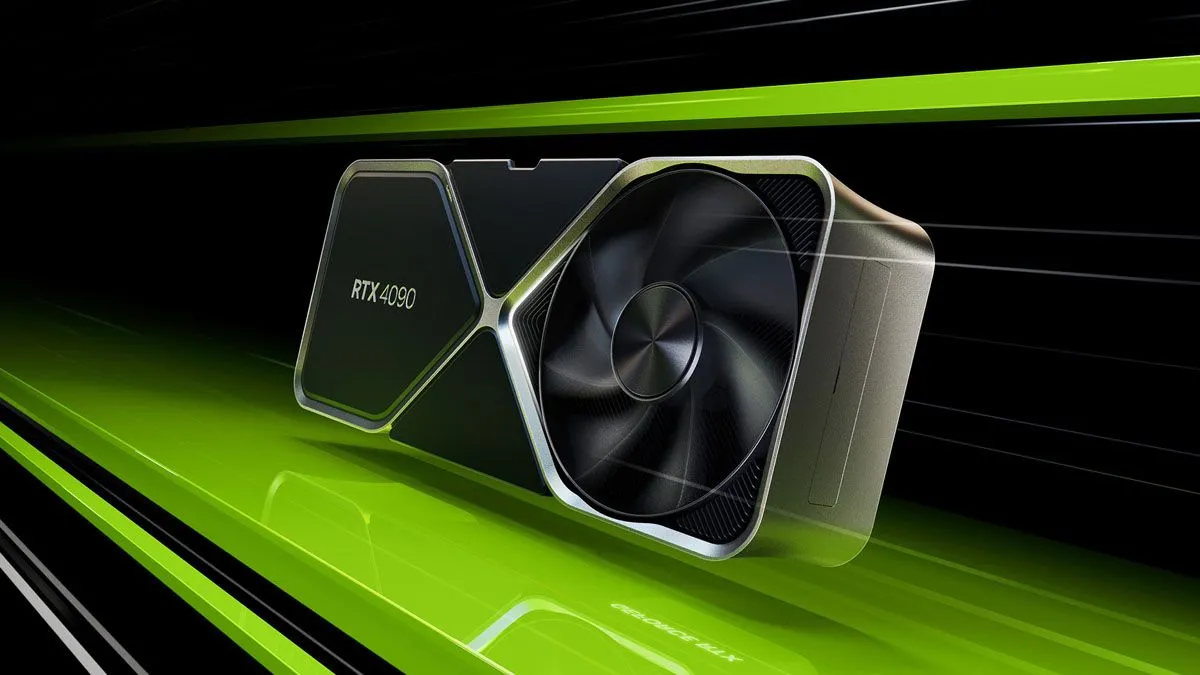 Hình ảnh đồ họa của card NVIDIA RTX 4090, đại diện cho dòng sản phẩm đã được kiểm chứng về hiệu năng và độ ổn định.
