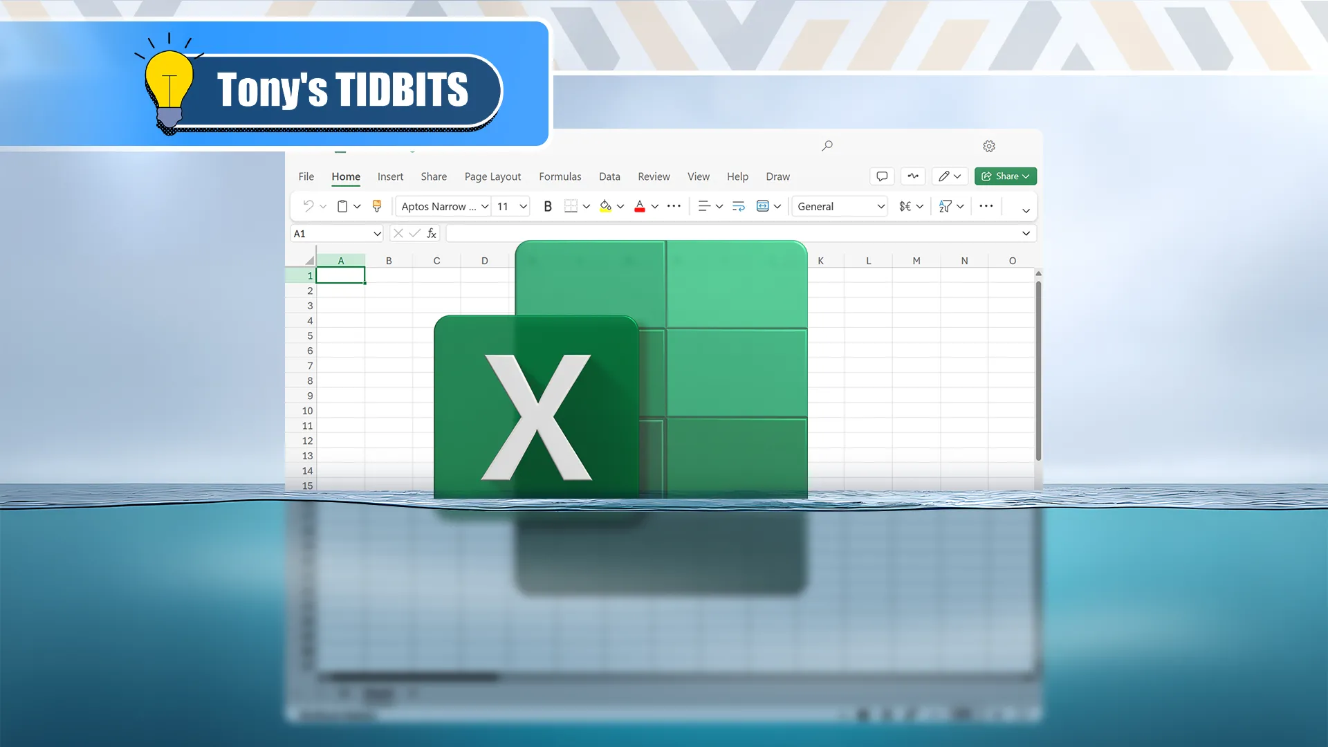 Hình ảnh một bảng tính và logo Excel chìm một phần dưới nước, tượng trưng cho việc ẩn các trang tính quan trọng