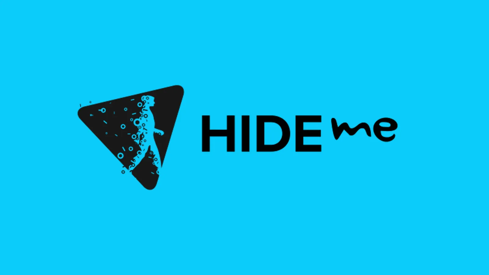 Logo và tên thương hiệu Hide.me trên nền màu xanh, đại diện cho dịch vụ VPN dễ sử dụng
