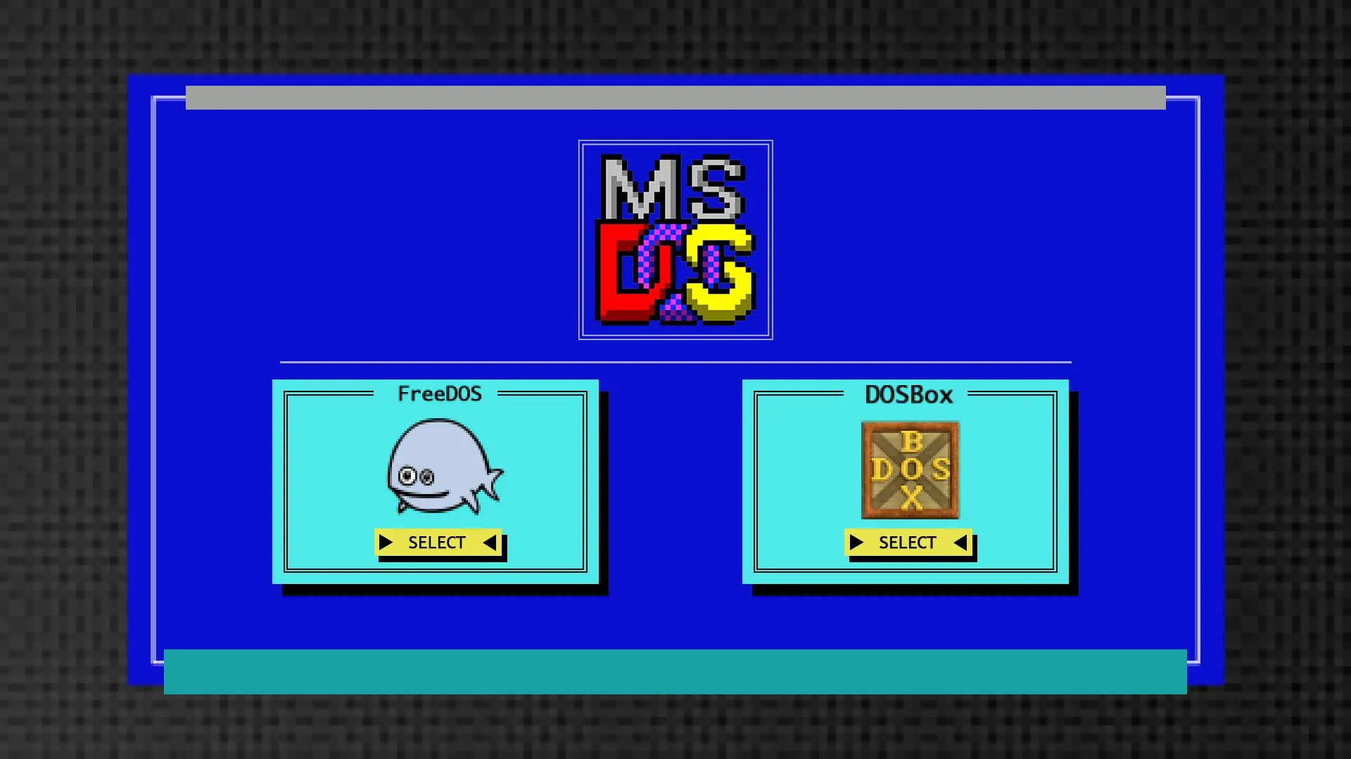 Minh họa giao diện dòng lệnh MS-DOS với logo FreeDOS và DOSBox, làm rõ sự khác biệt giữa hai hệ thống giả lập