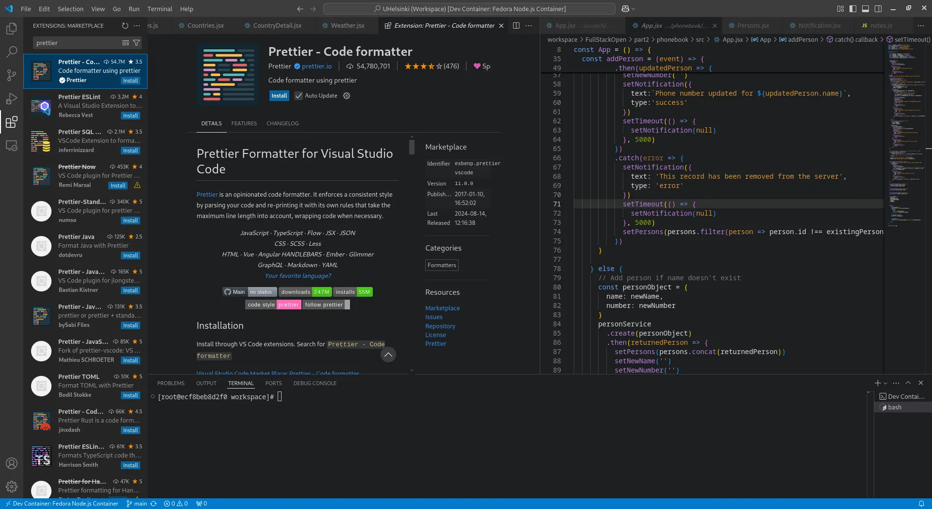Mô tả tiện ích Prettier trên VS Code, công cụ tự động định dạng mã nguồn giúp code luôn gọn gàng và nhất quán.