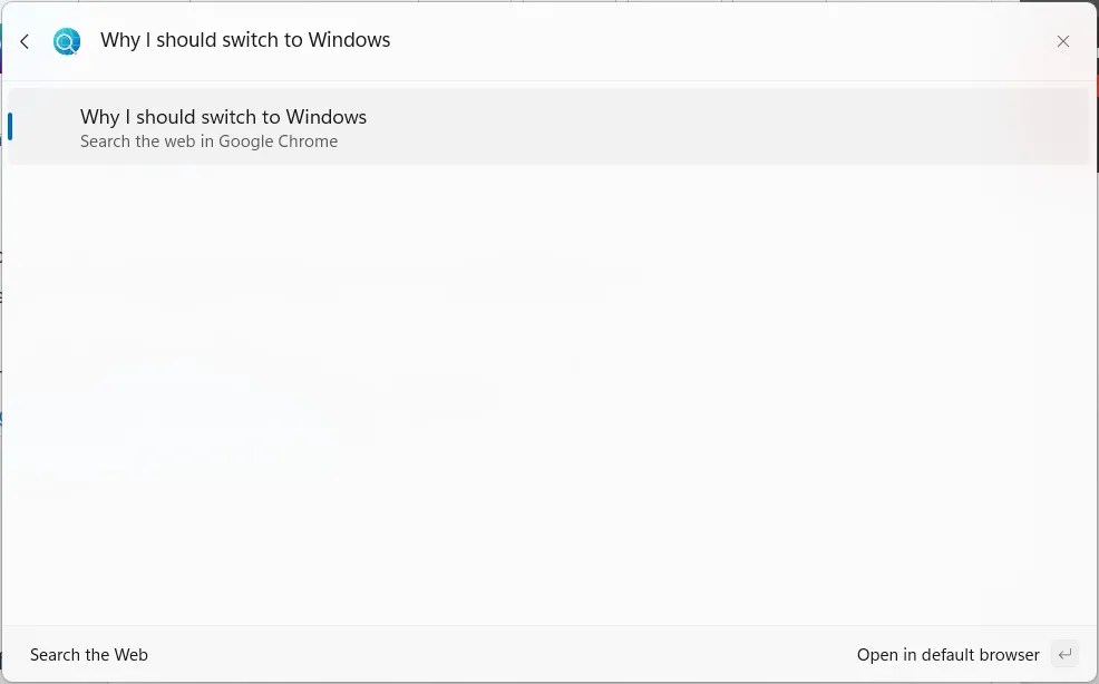 Tìm kiếm web trực tiếp từ Command Palette của Windows